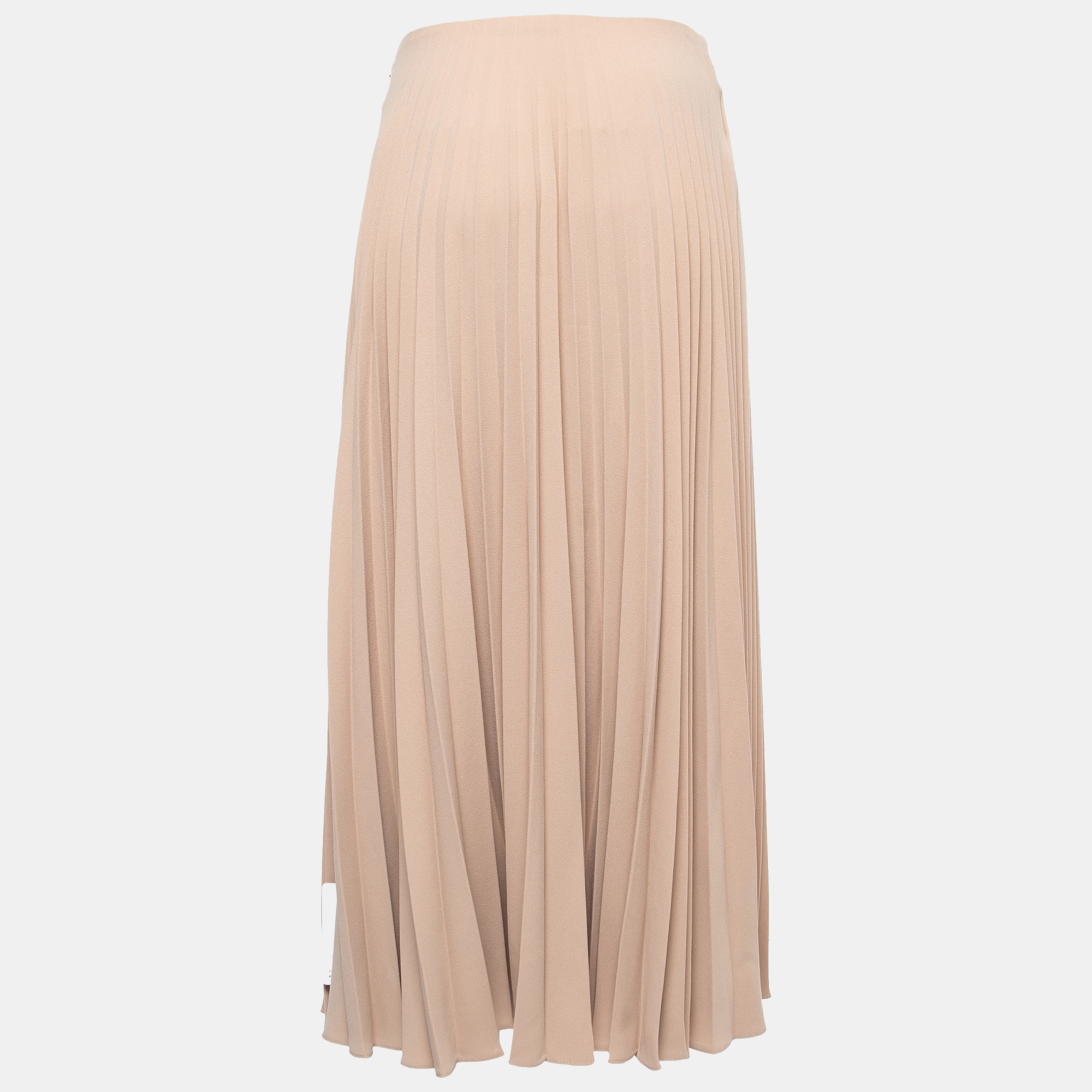 

Valentino Nude Pink Pleated Crepe Midi Skirt