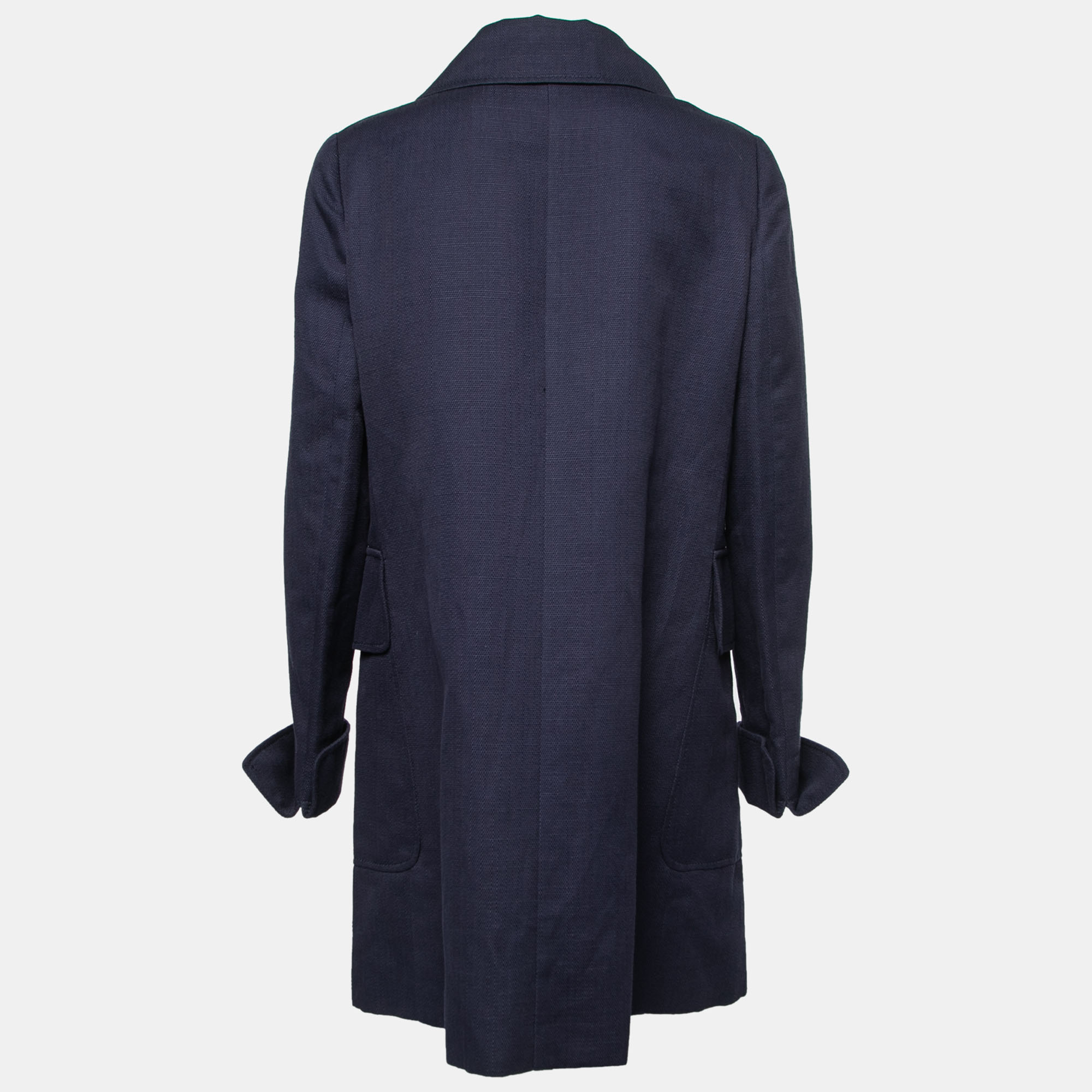 

Valentino Blue Canvas Mid-Length Coat