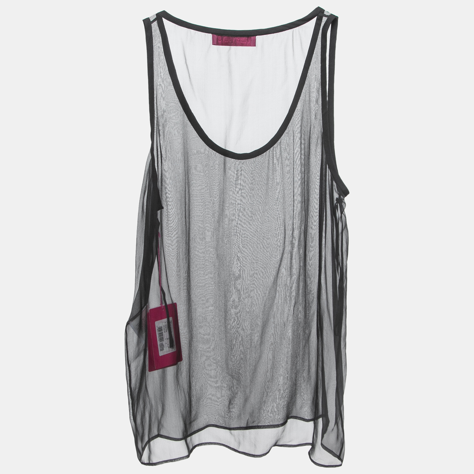 

Valentino Black Chiffon Tank Top