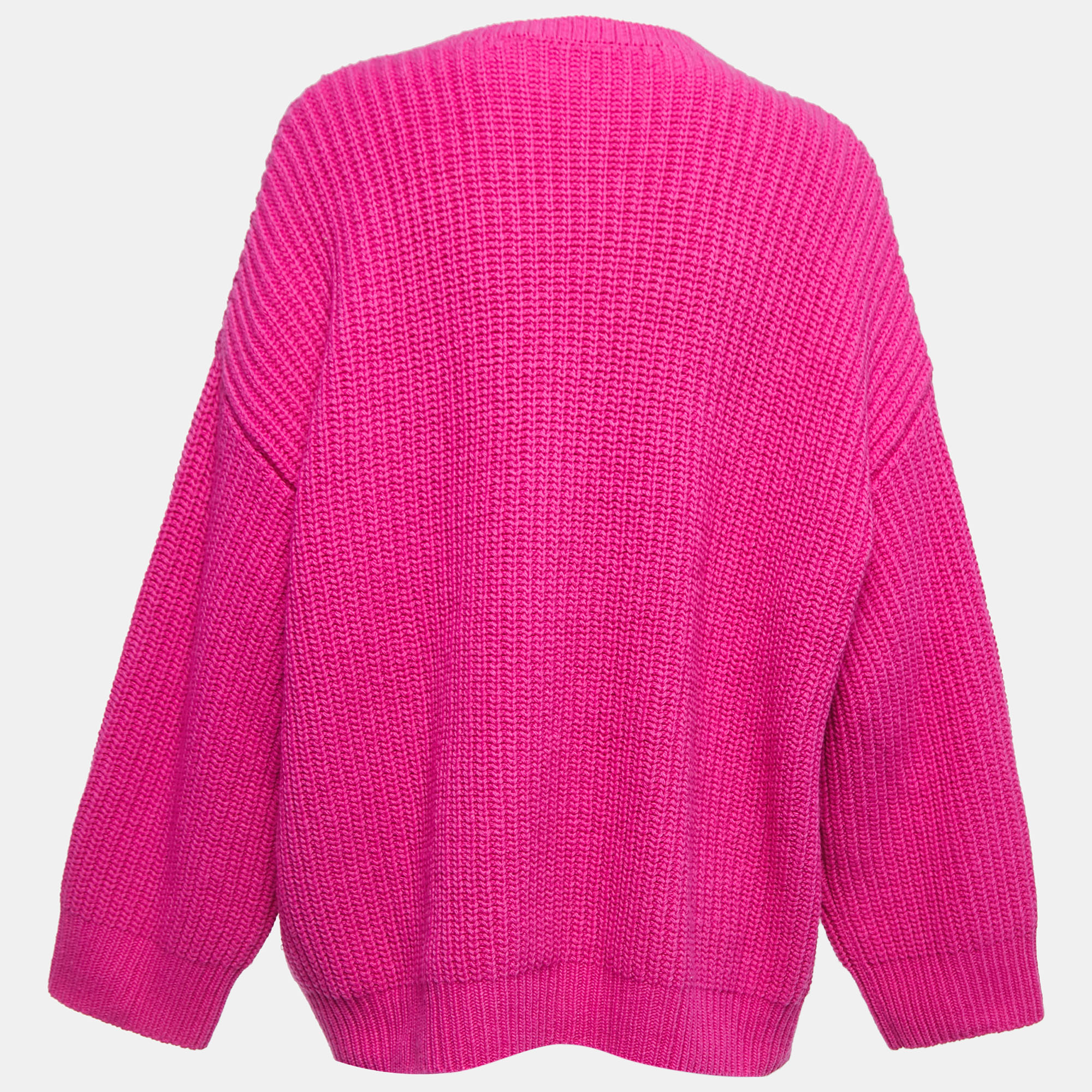 

Valentino Pink Knit Bustier Neckline Oversized Sweater