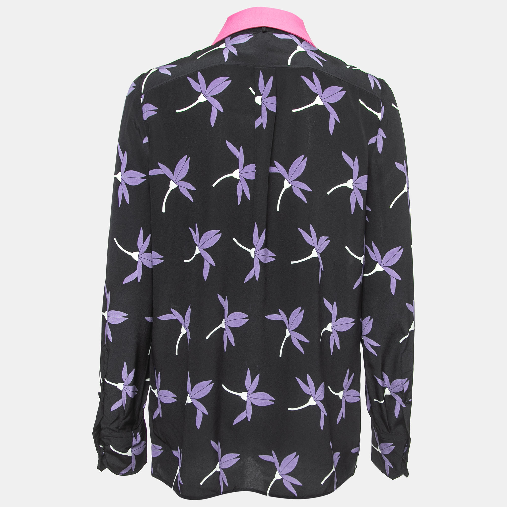 

Valentino Black Printed Floral Silk Shirt