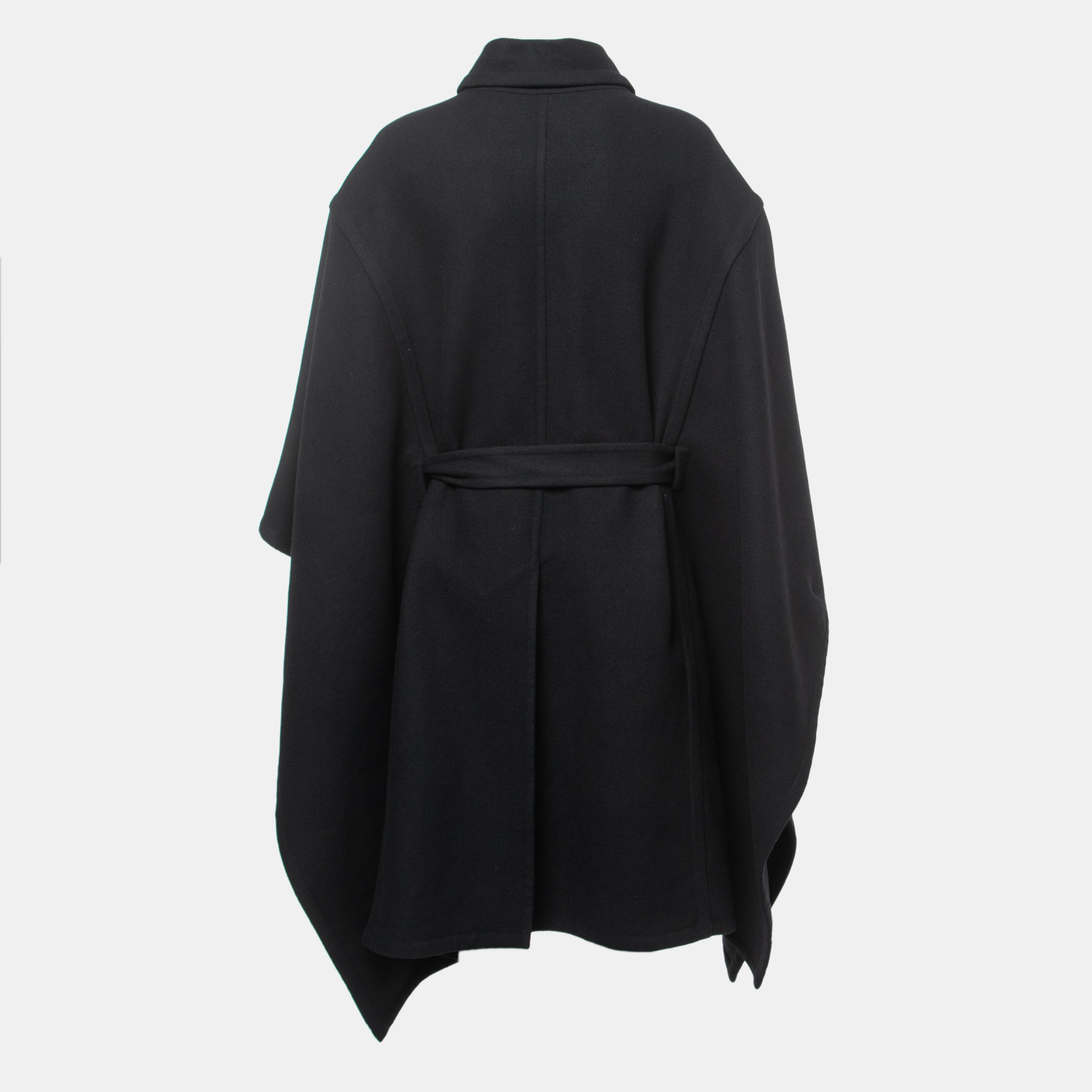 

Valentino Black Wool Blend Single Breasted Belted Coat