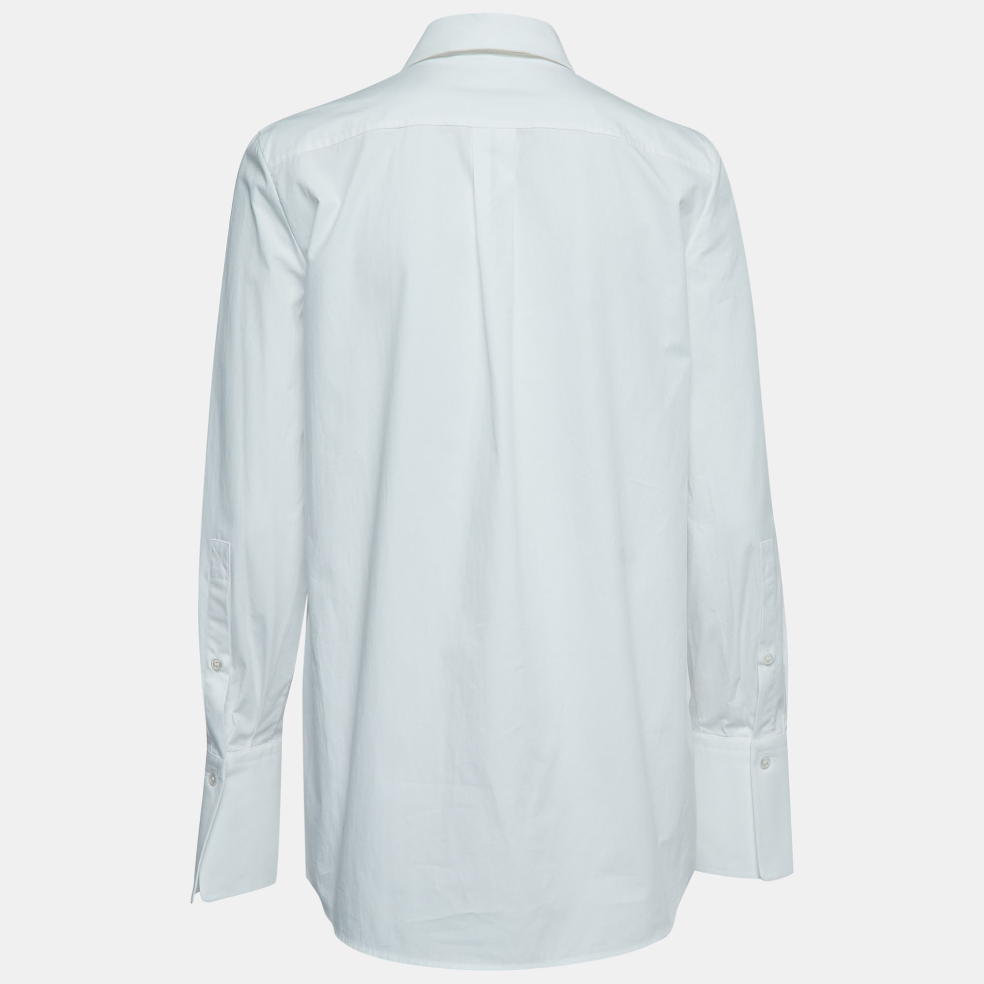 

Valentino White Cotton V Logo Bow Detailed Full Sleeve Shirt