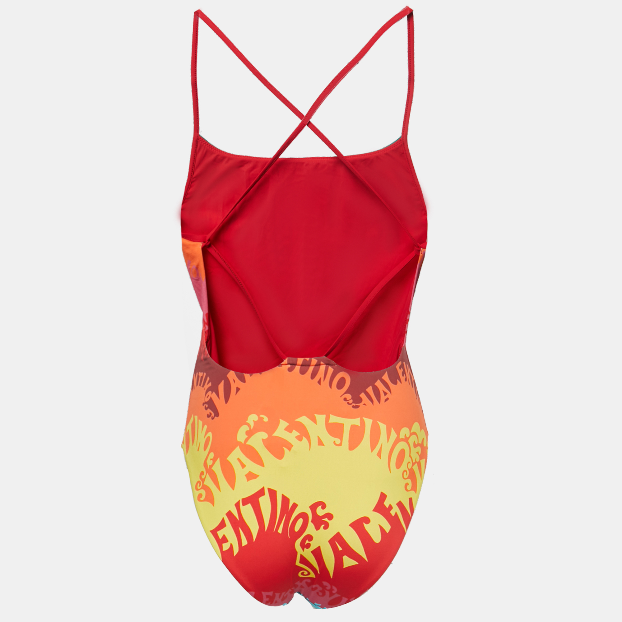 

Valentino Multicolor Logo Print Nylon Swimsuit