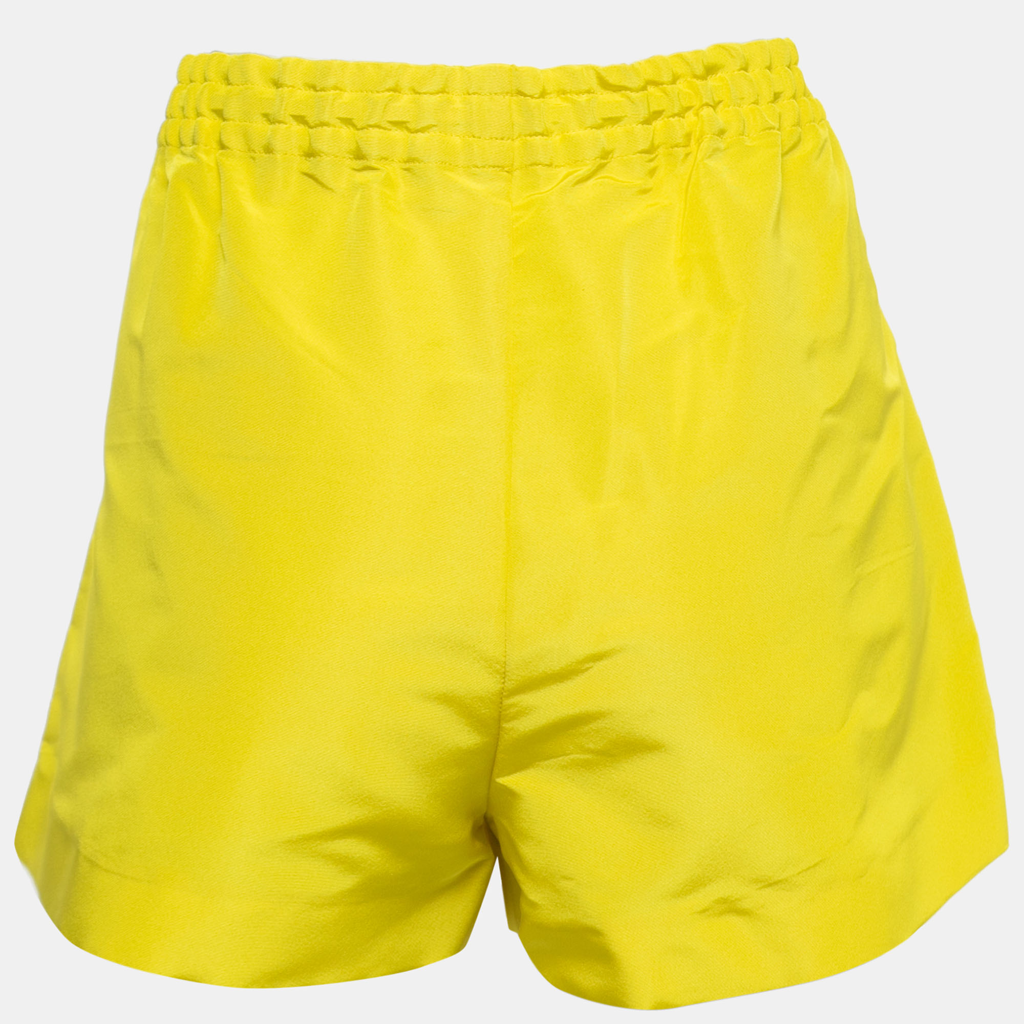 

Valentino Yellow Silk Drawstring Shorts