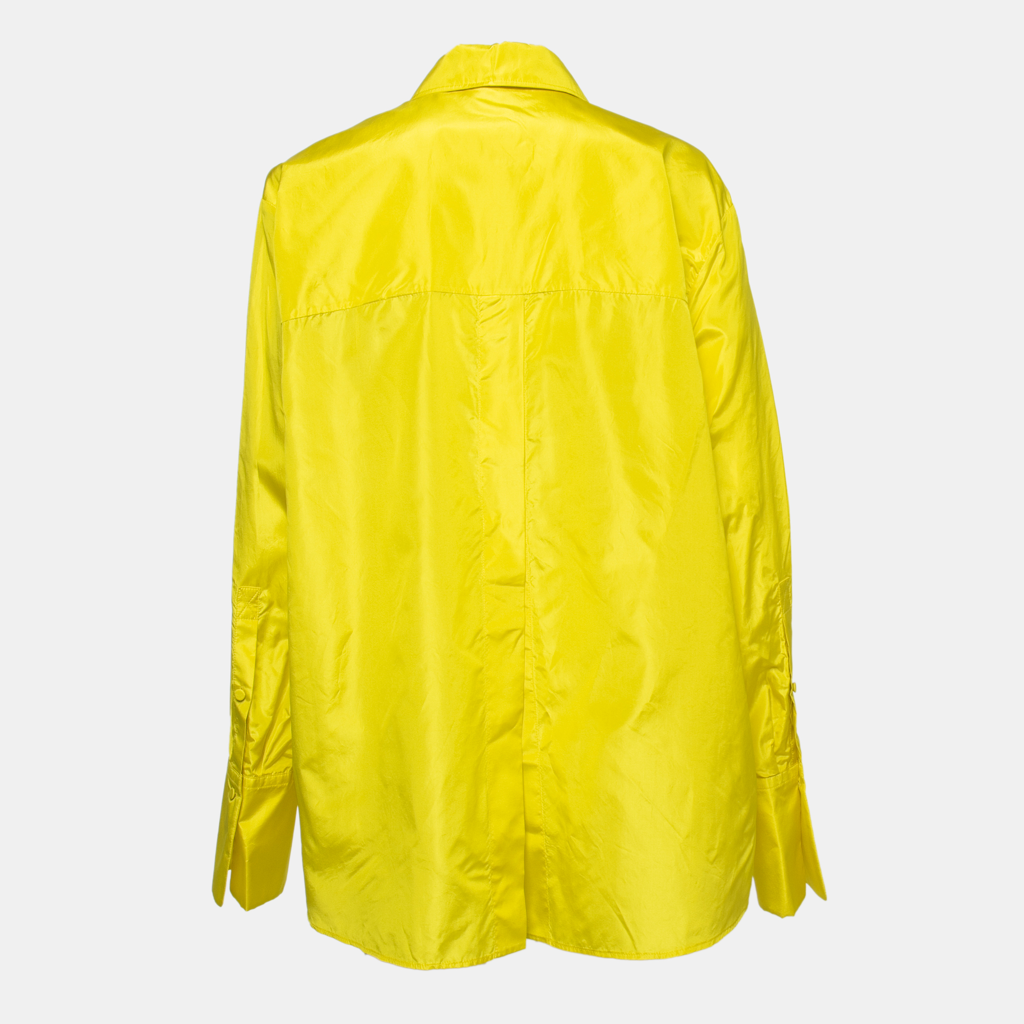 

Valentino Yellow Silk Taffeta Tie Neck Shirt