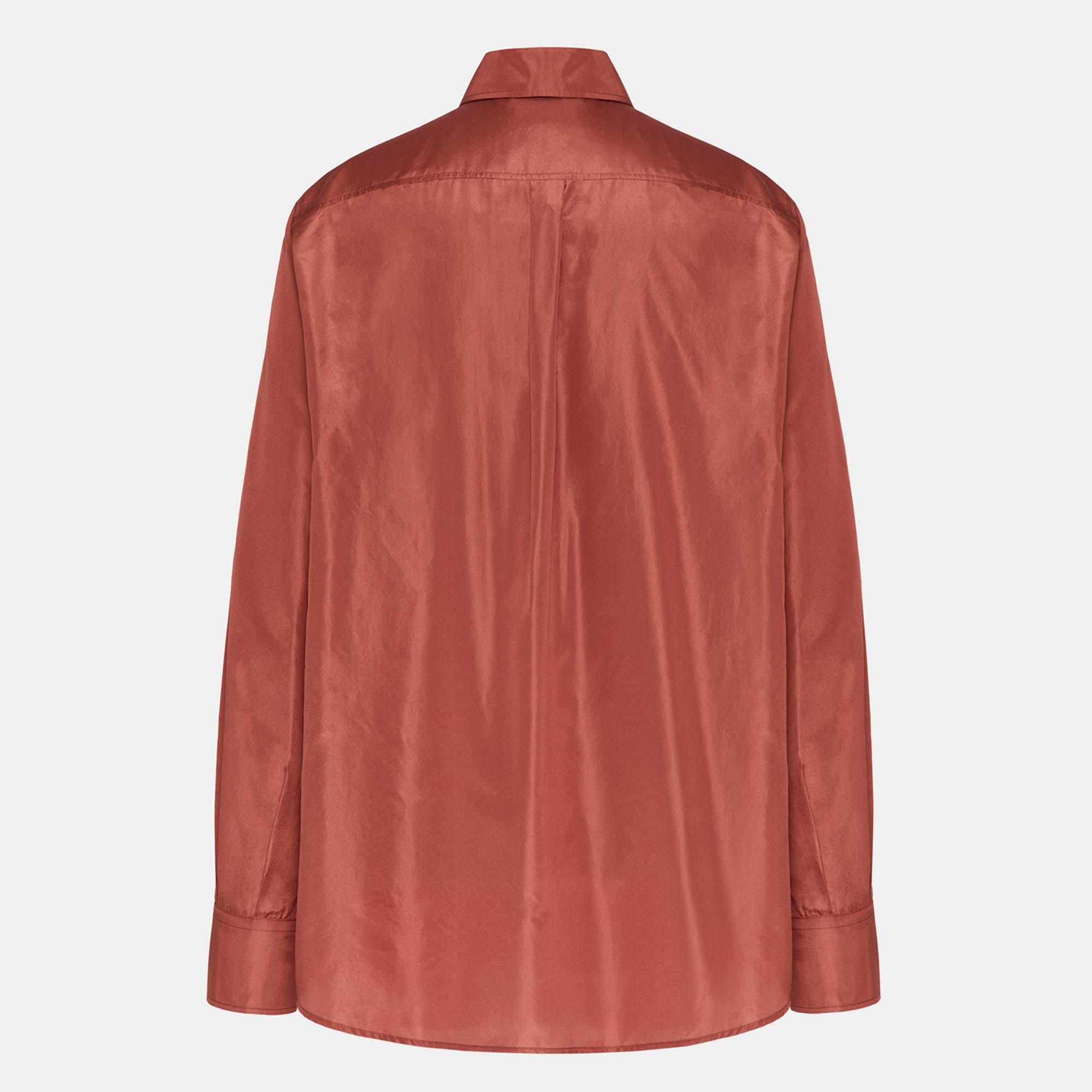 

Valentino Brown Silk Taffeta Tie Neck Shirt  (IT 38