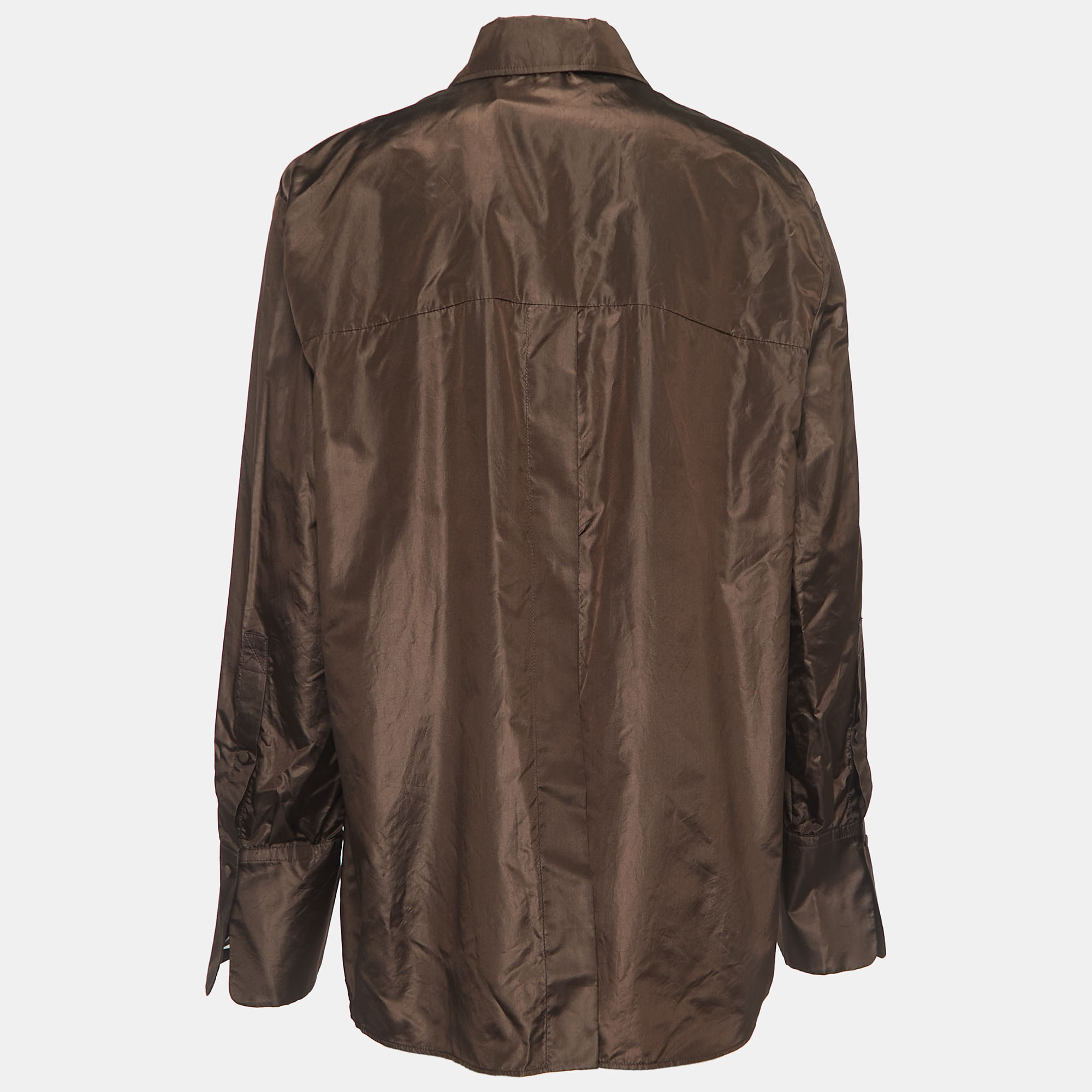 

Valentino Dark Brown Silk Buttoned Shirt