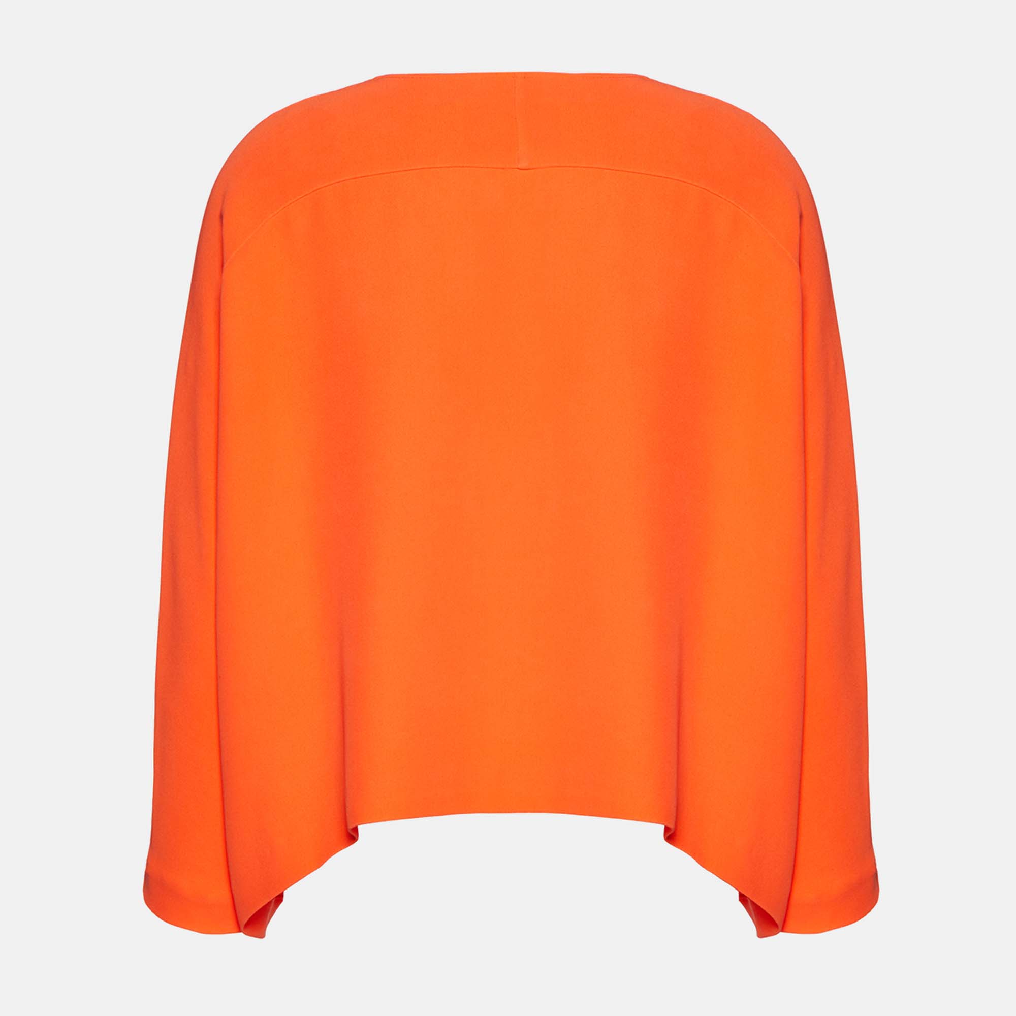 

Valentino Orange Silk V Neck Blouse  (IT 42