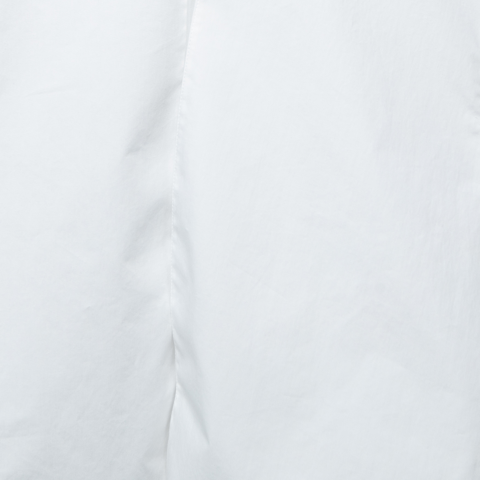 

Valentino White Silk & Cotton Paneled Sheer Blouse