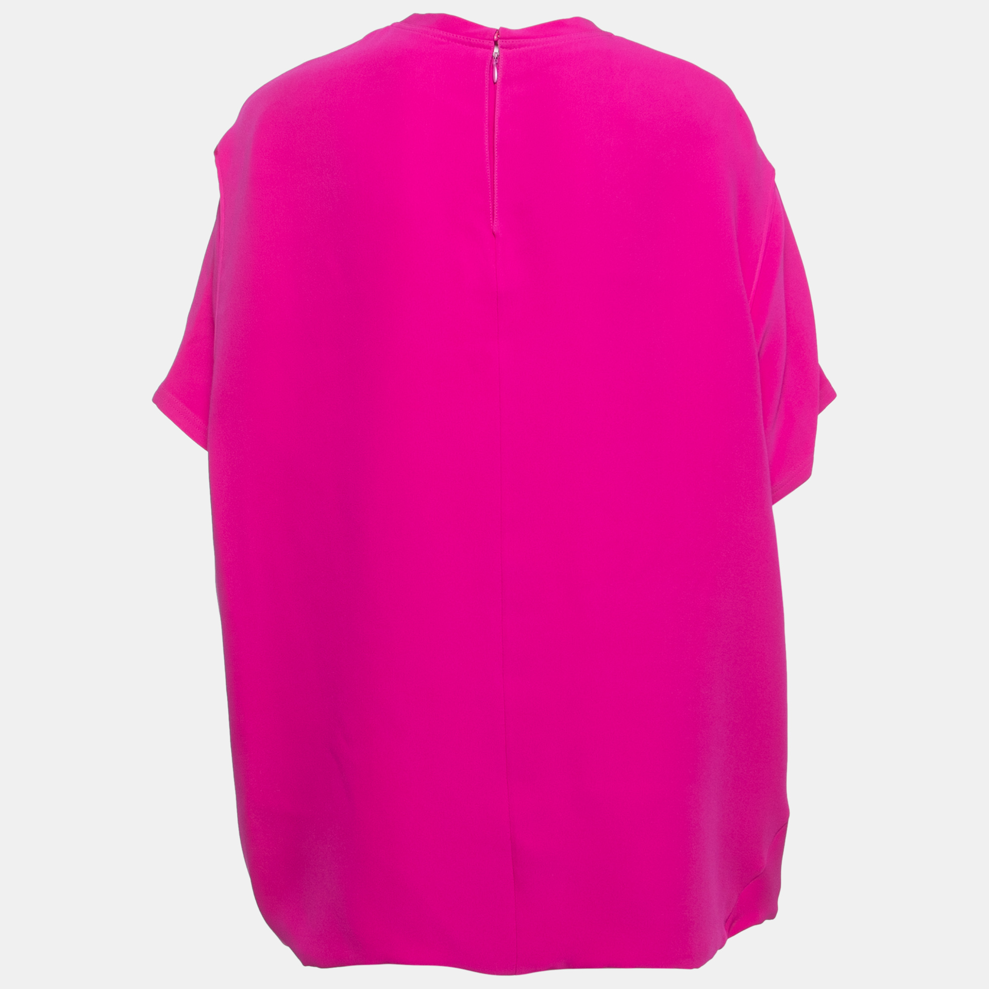 

Valentino Pink Silk Draped Top 3XL