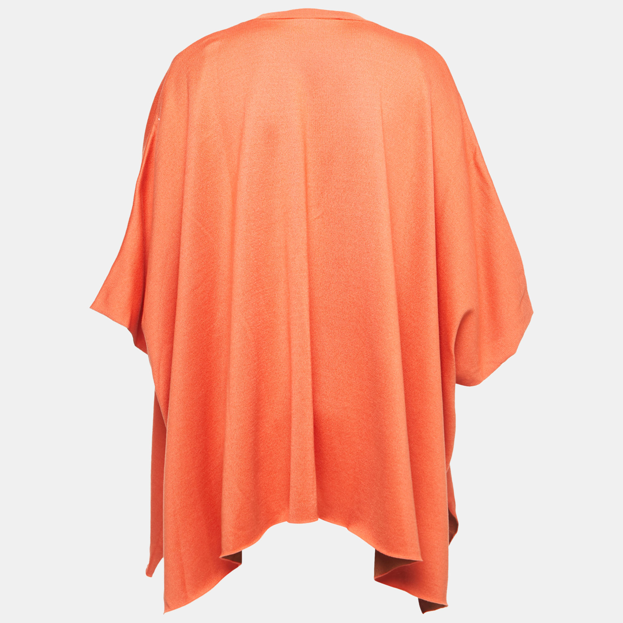 

Valentino Orange Knit Draped Top