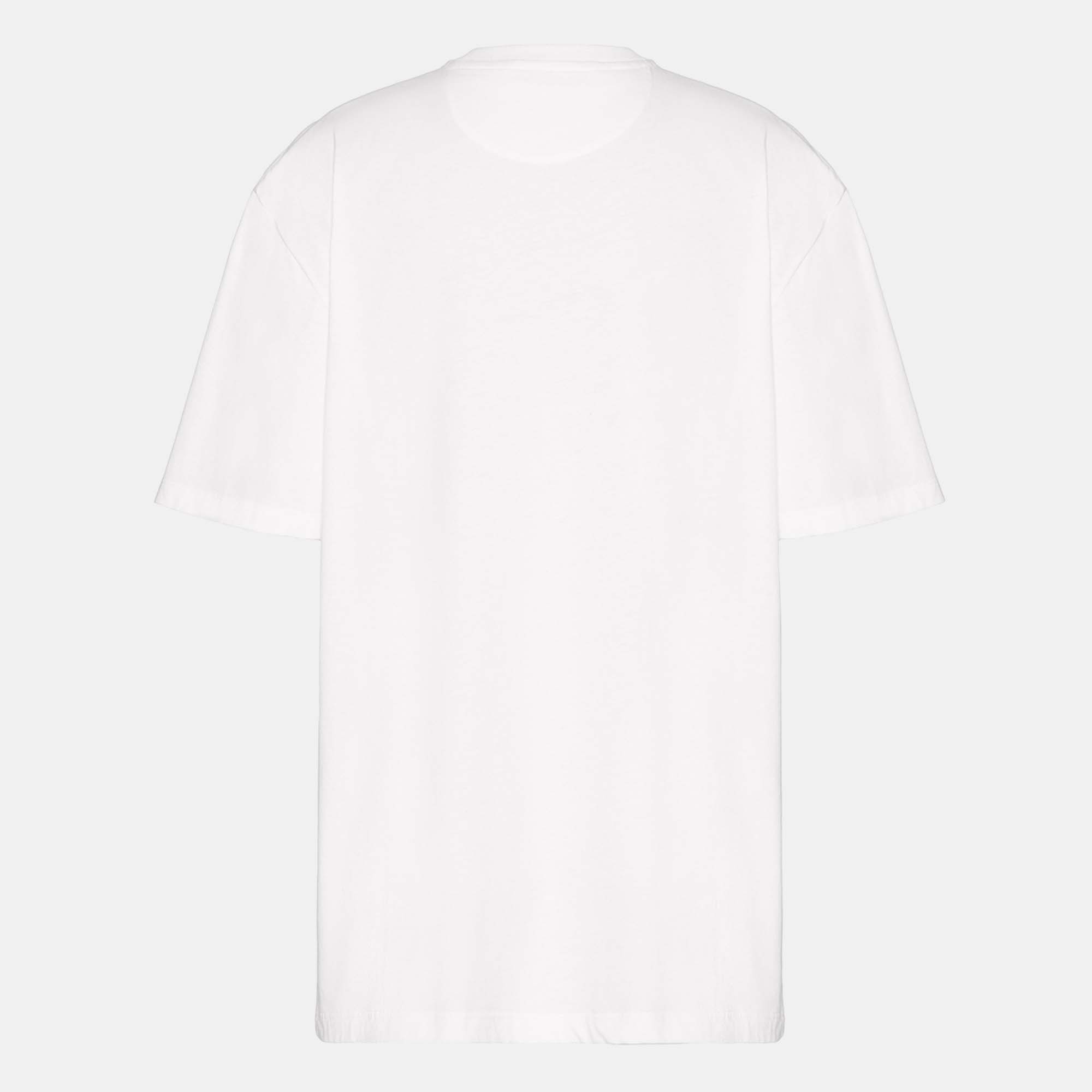 

Valentino White Cotton Gradient Sequin-Logo T-Shirt