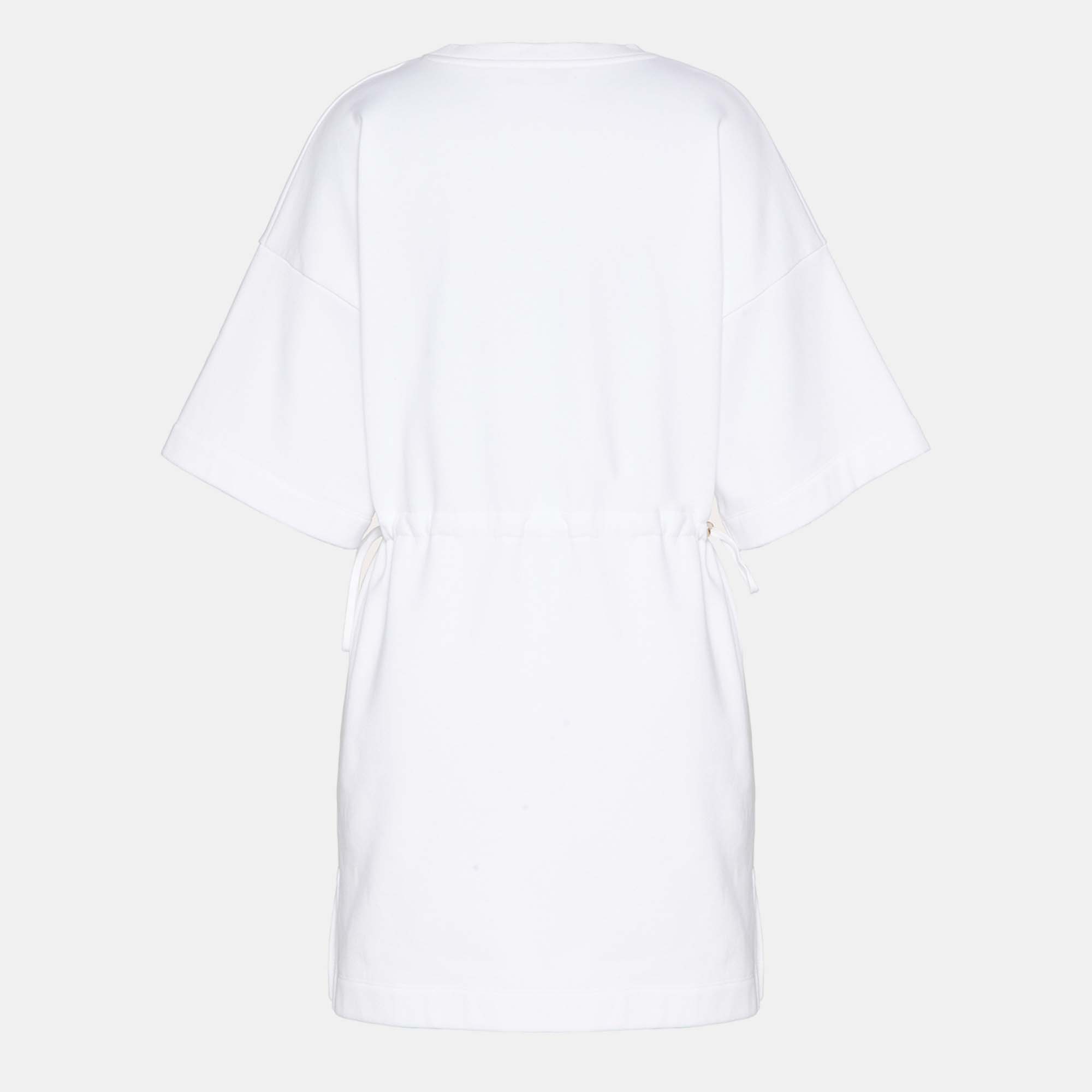 

Valentino White Cotton Sequin-Logo T-Shirt Dress