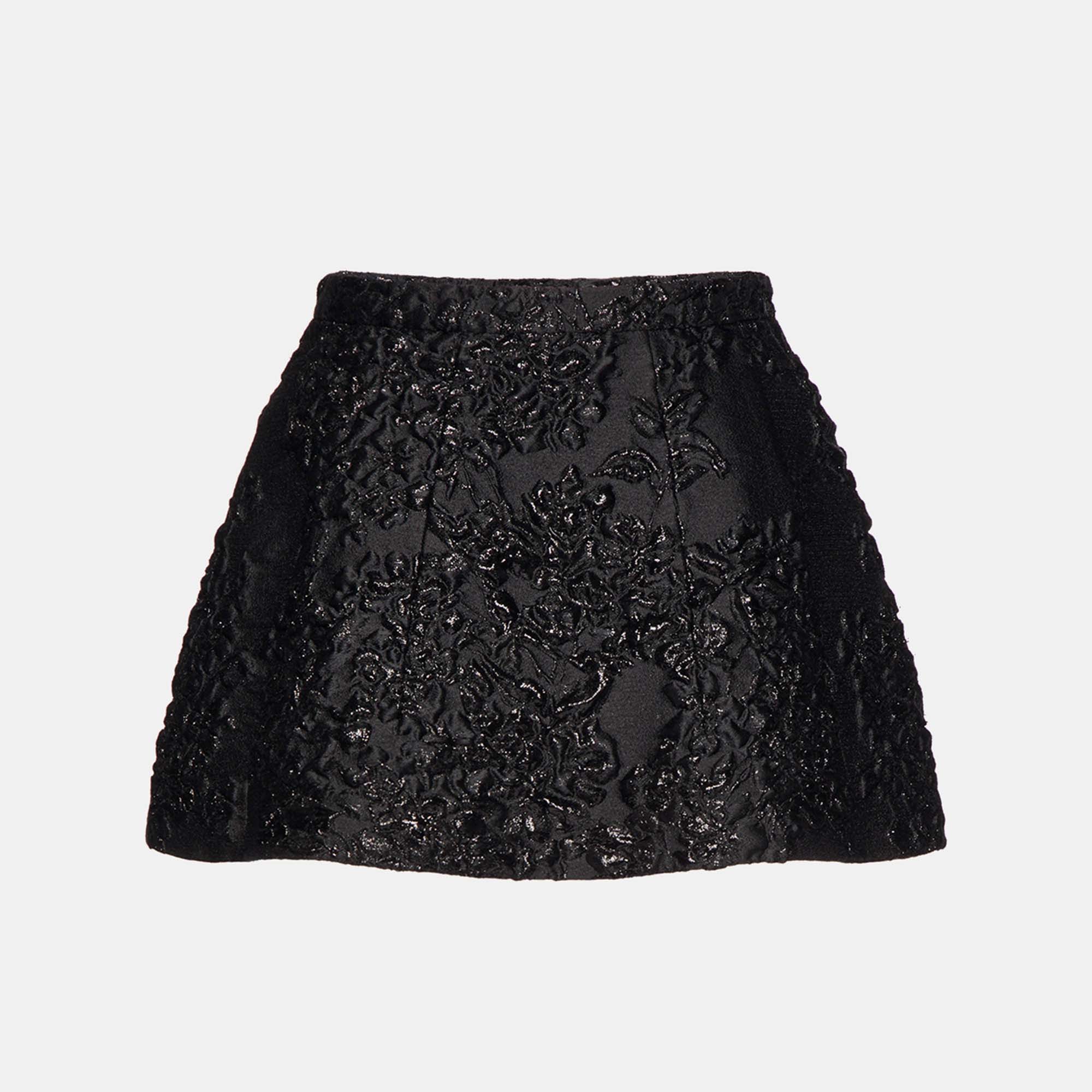 

Valentino Black Embroidered Jacquard Mini Skirt