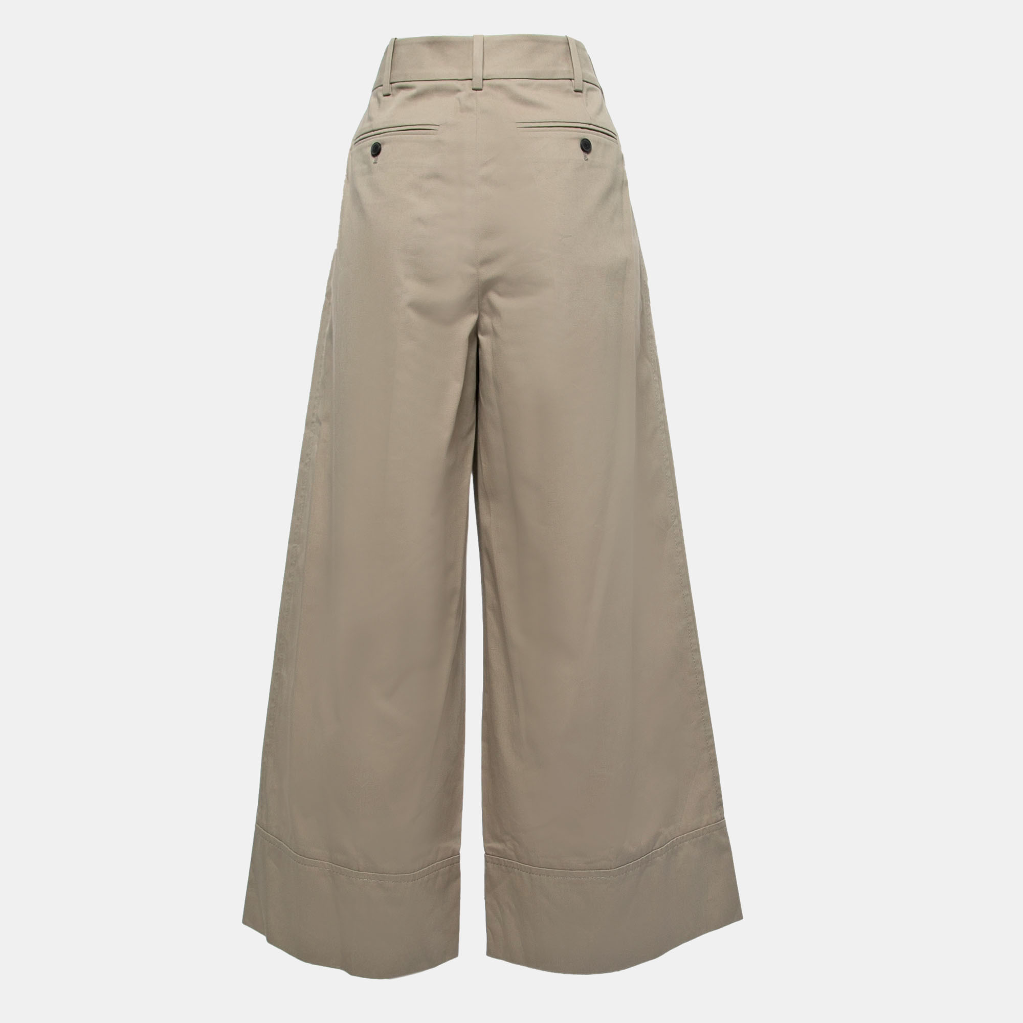 

Valentino Beige Twill Wide Leg Trousers