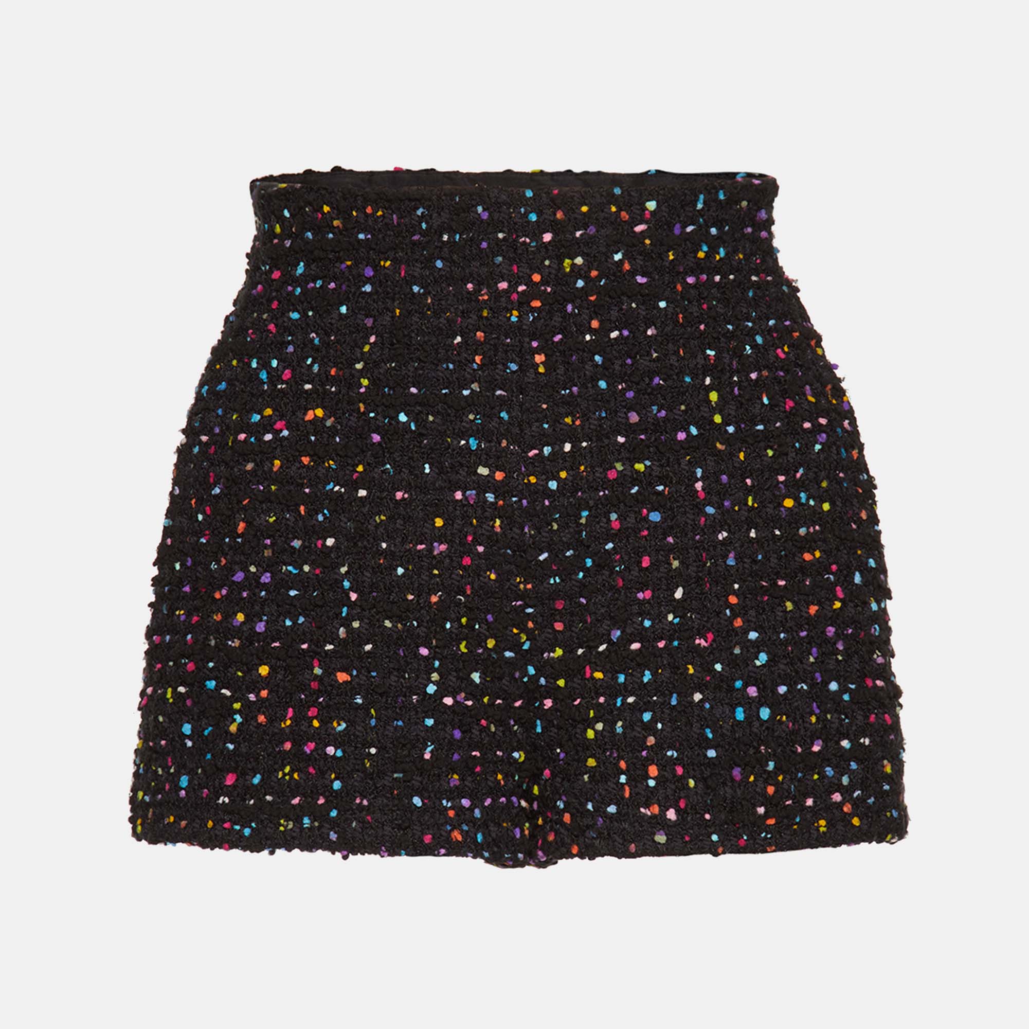 

Valentino Black/Multicolor Tweed High-Waist Shorts