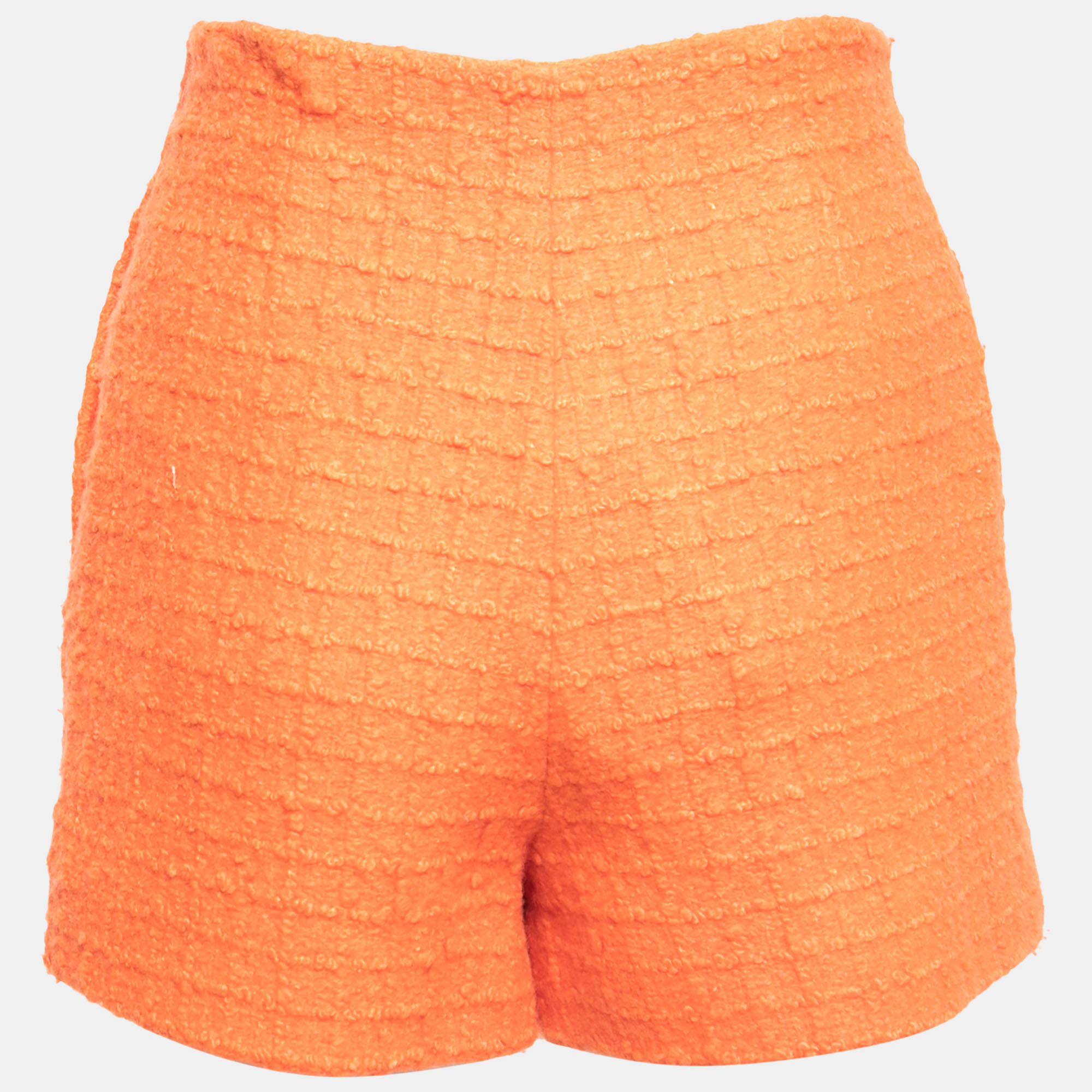

Valentino Orange Wool-Blend High-Waist Shorts
