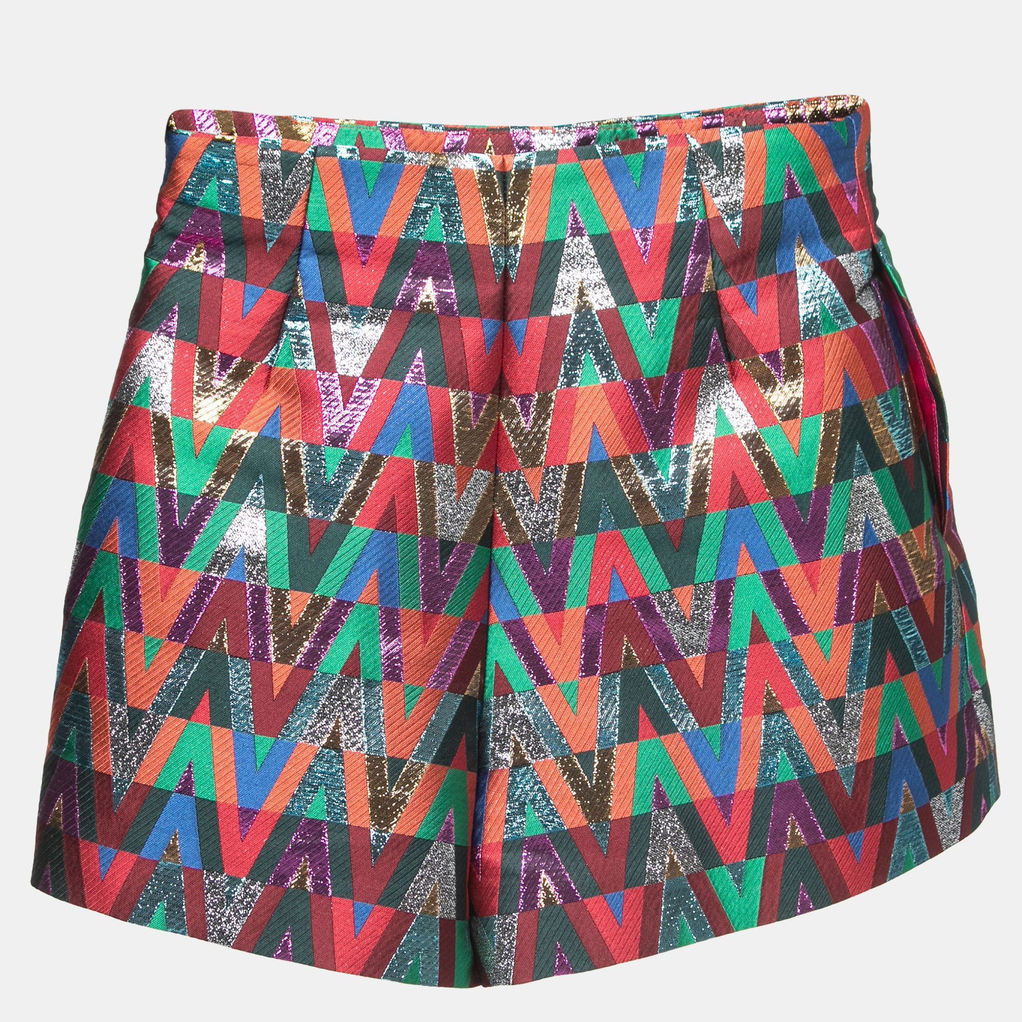 

Valentino Multicolor V-Optical Jacquard High Waist Shorts