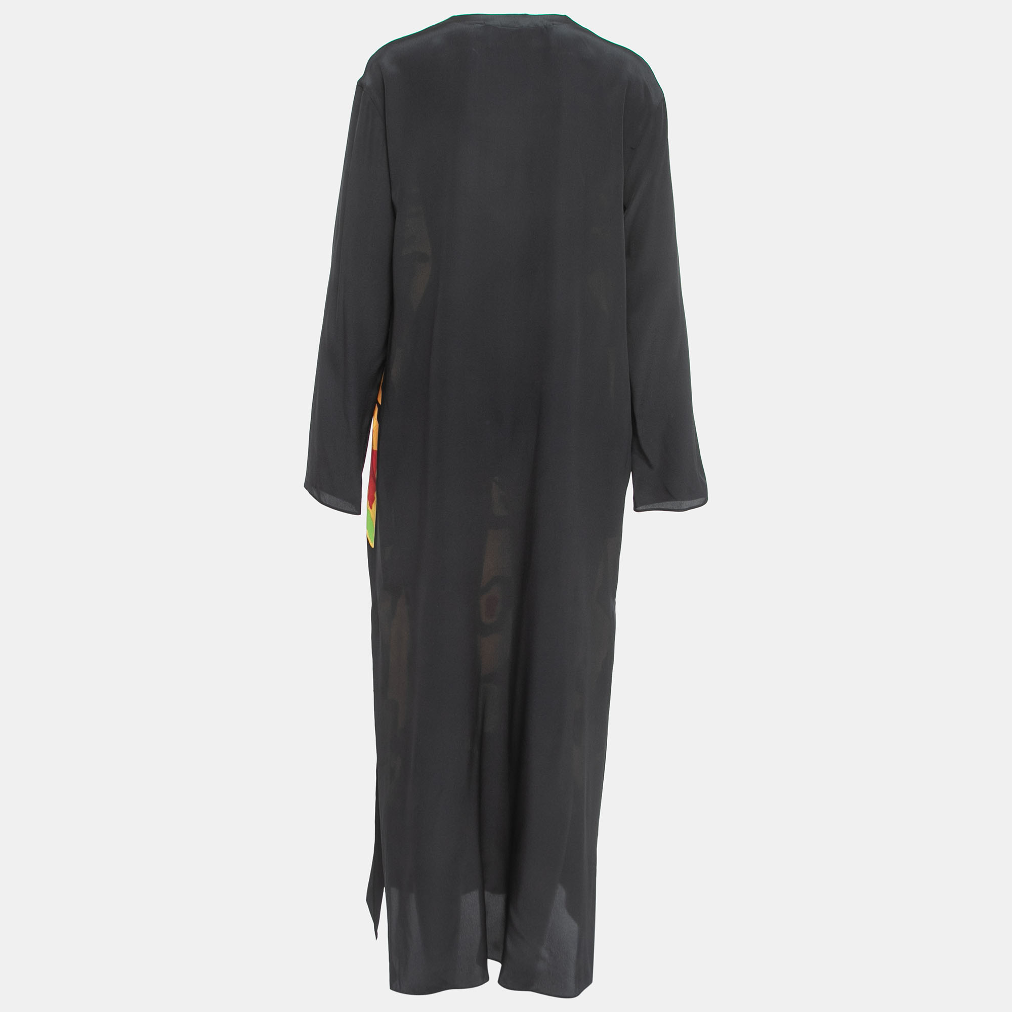 

Valentino Black Dragon Printed Silk Kaftan Dress