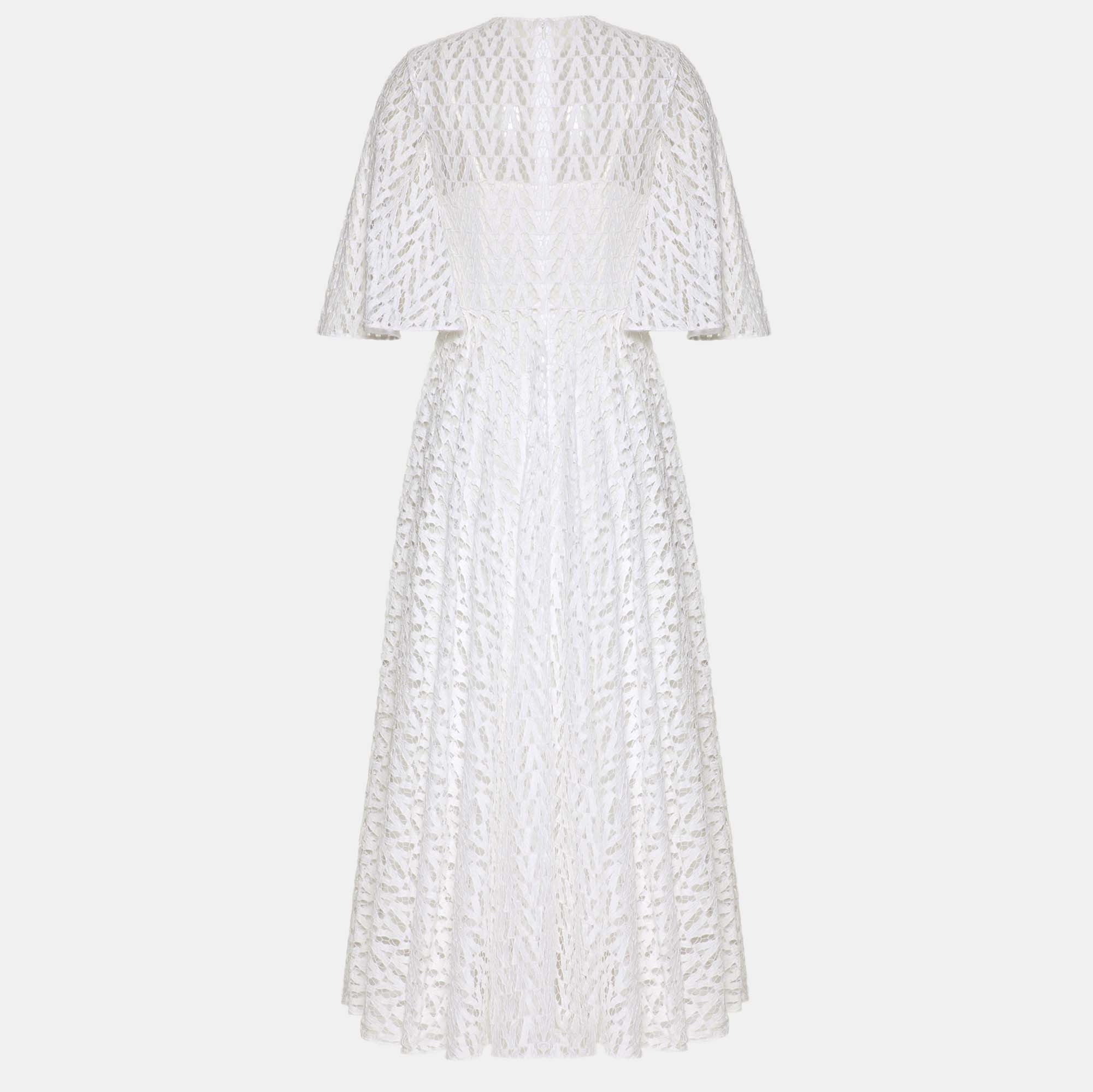 

Valentino White Macrame Lace Long Dress