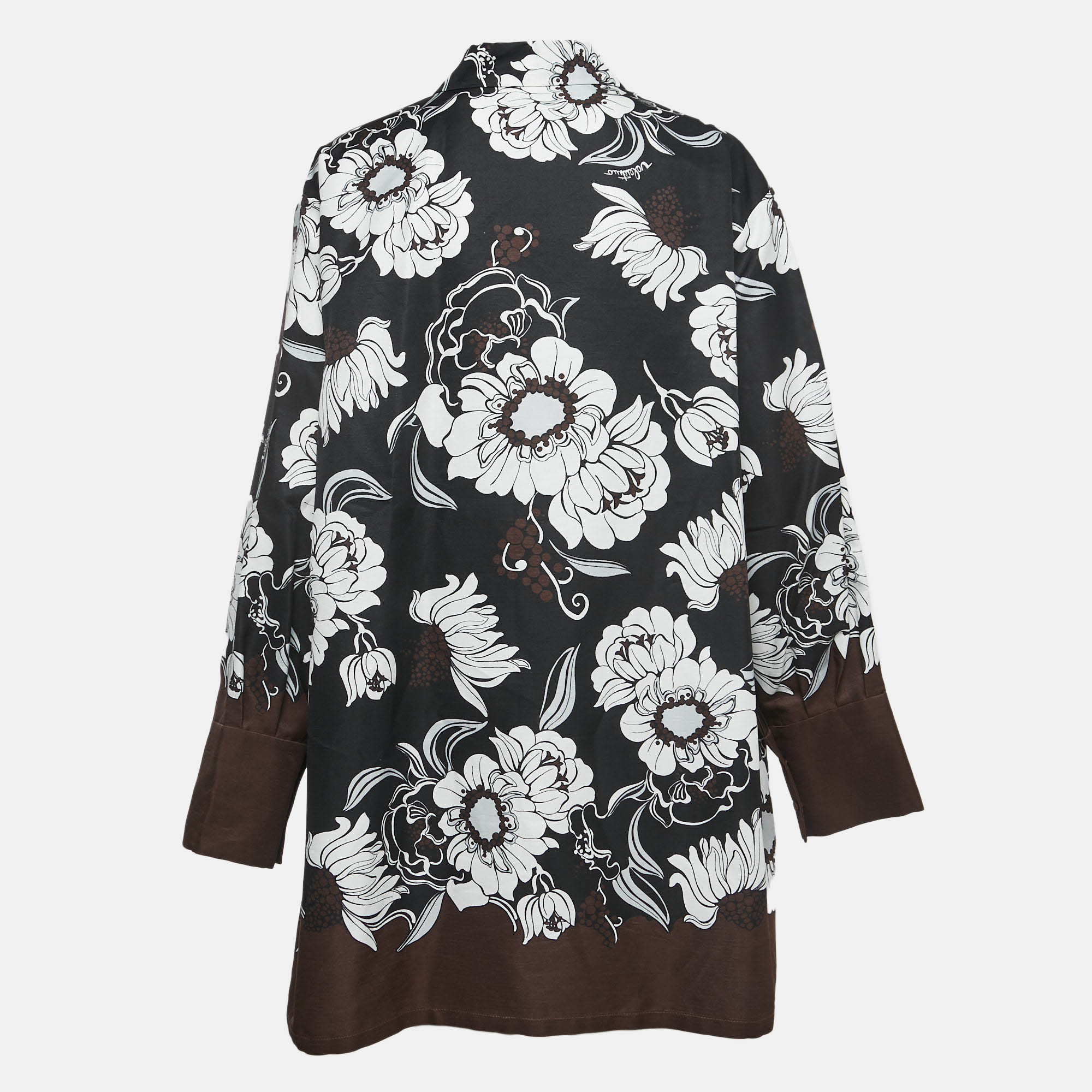 

Valentino Black/Brown Floral Silk Faille Top