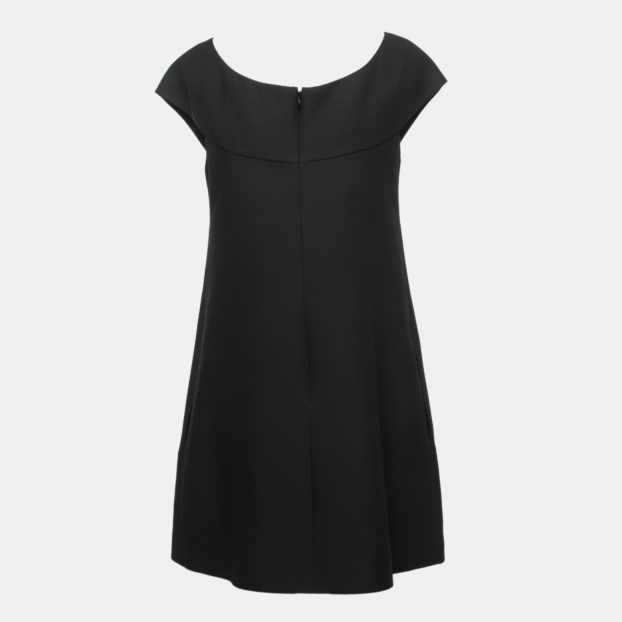 

Valentino Monochrome Wool & Silk Bow Detail Mini Dress, Black