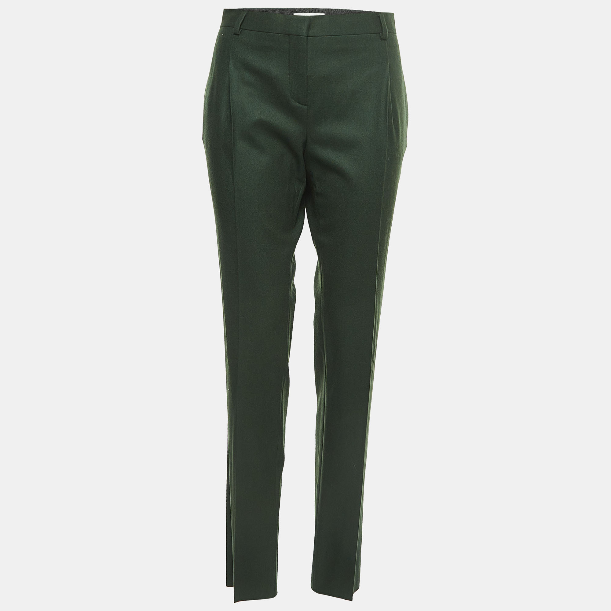 Pre-owned Valentino Green Wool Trousers Xl