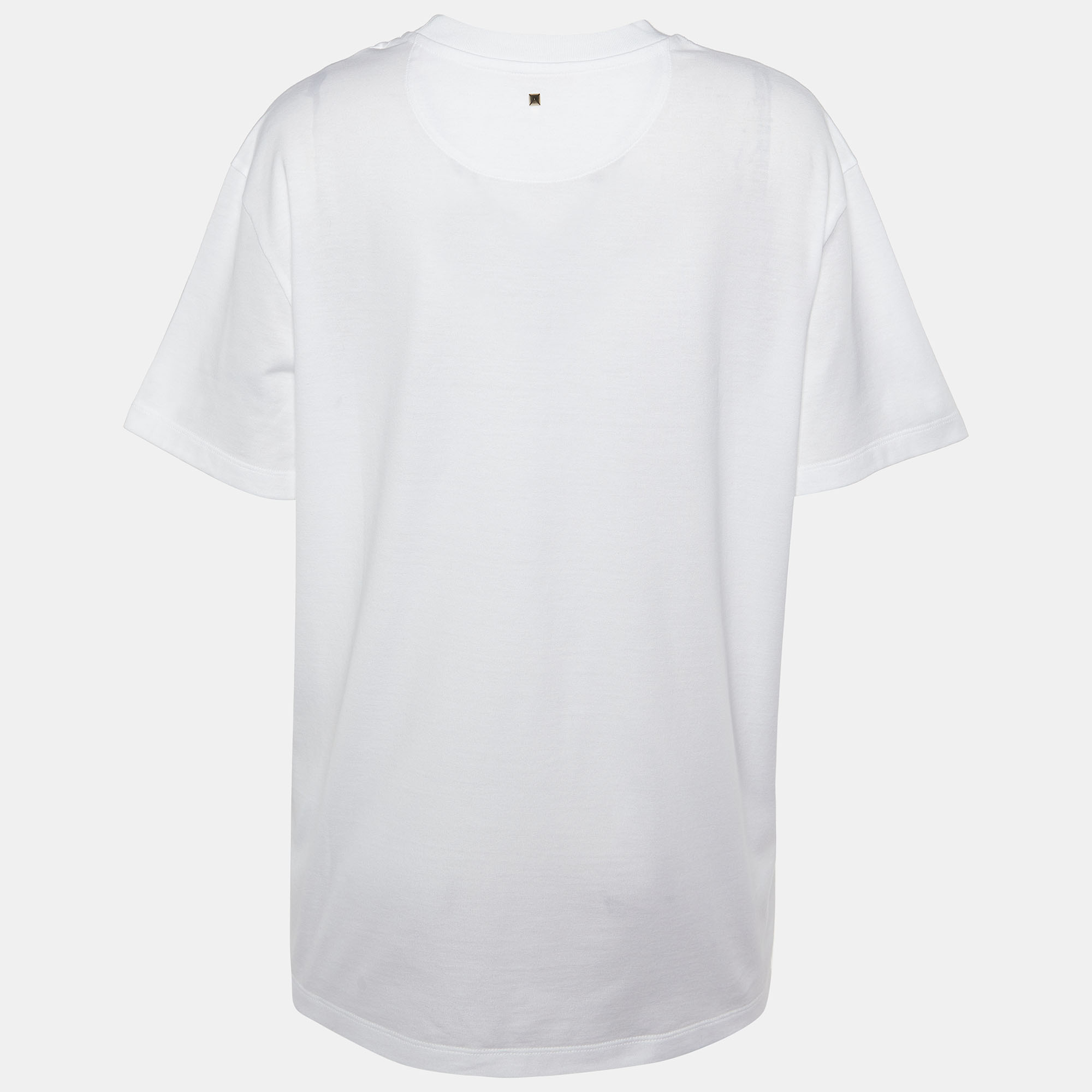 

Valentino Special Edition White Print Cotton Half Sleeve T-Shirt