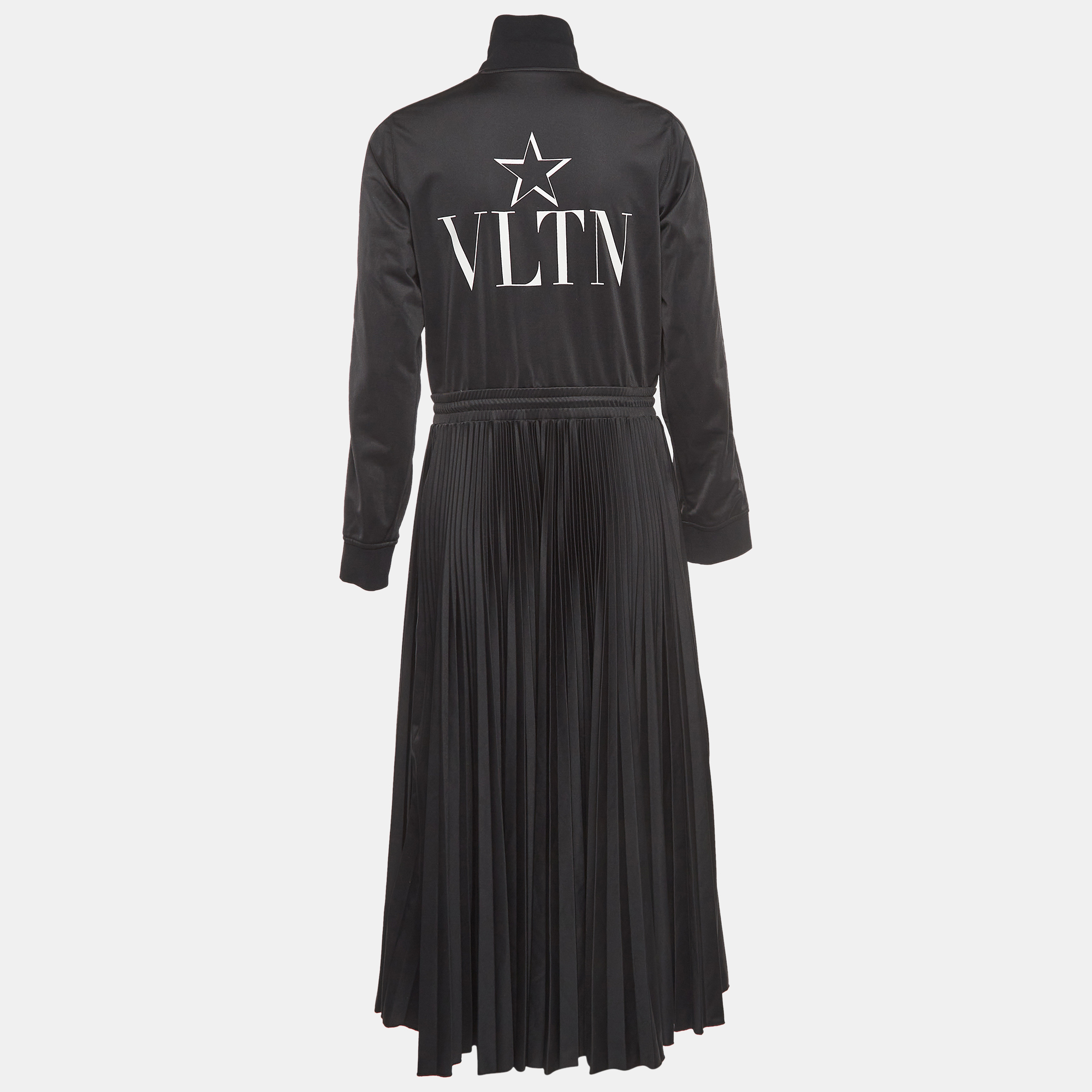 

Valentino Black VLTN Star Print Jersey Sporty Midi Dress