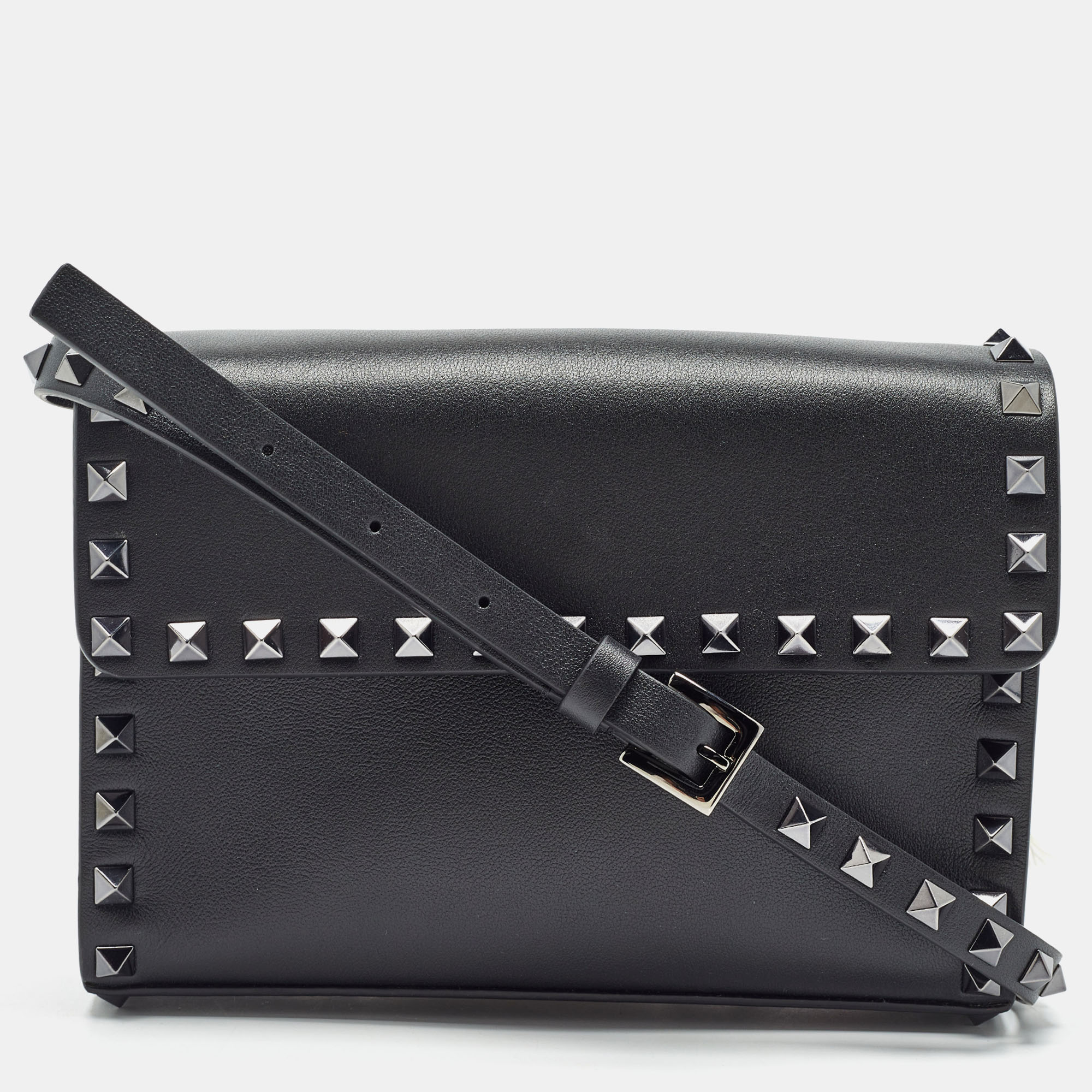 

Valentino Black Leather Rockstud Crossbody Bag