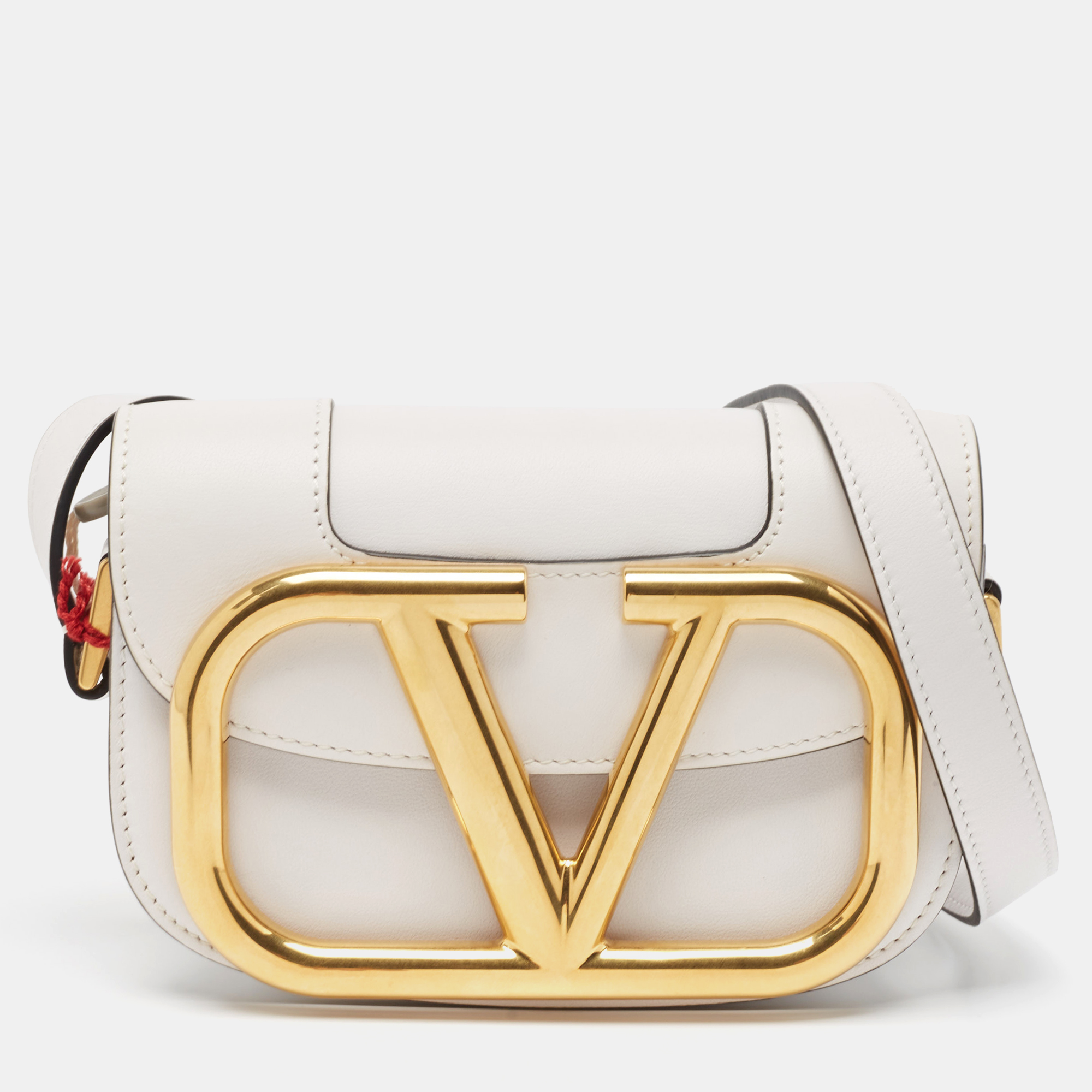 

Valentino White Leather Small Supervee Crossbody Bag