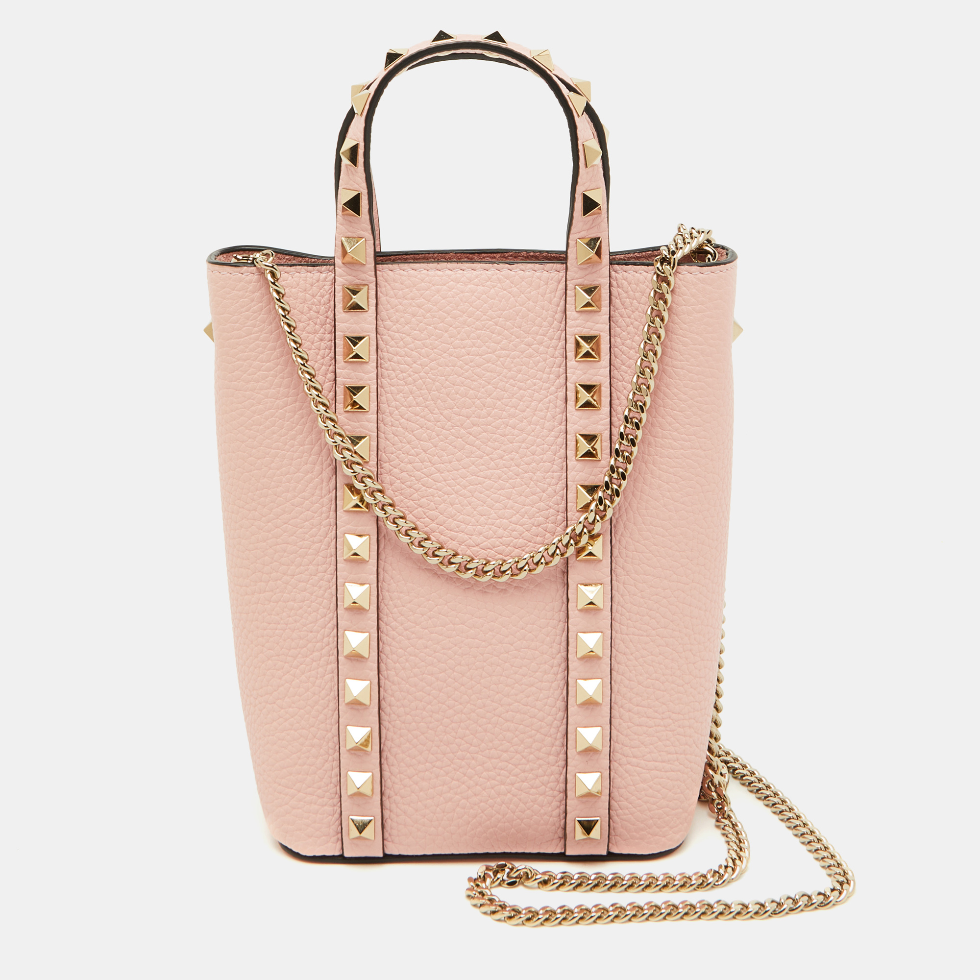 

Valentino Light Pink Leather Rockstud Tote