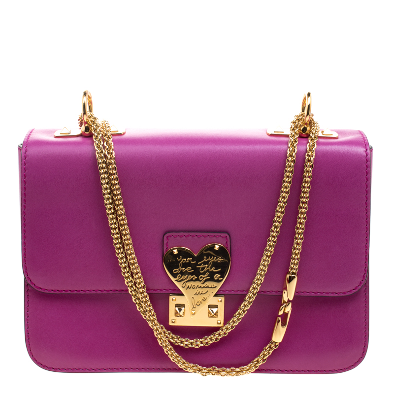 Valentino Purple Leather L'amour Chain Shoulder Bag Valentino | The ...