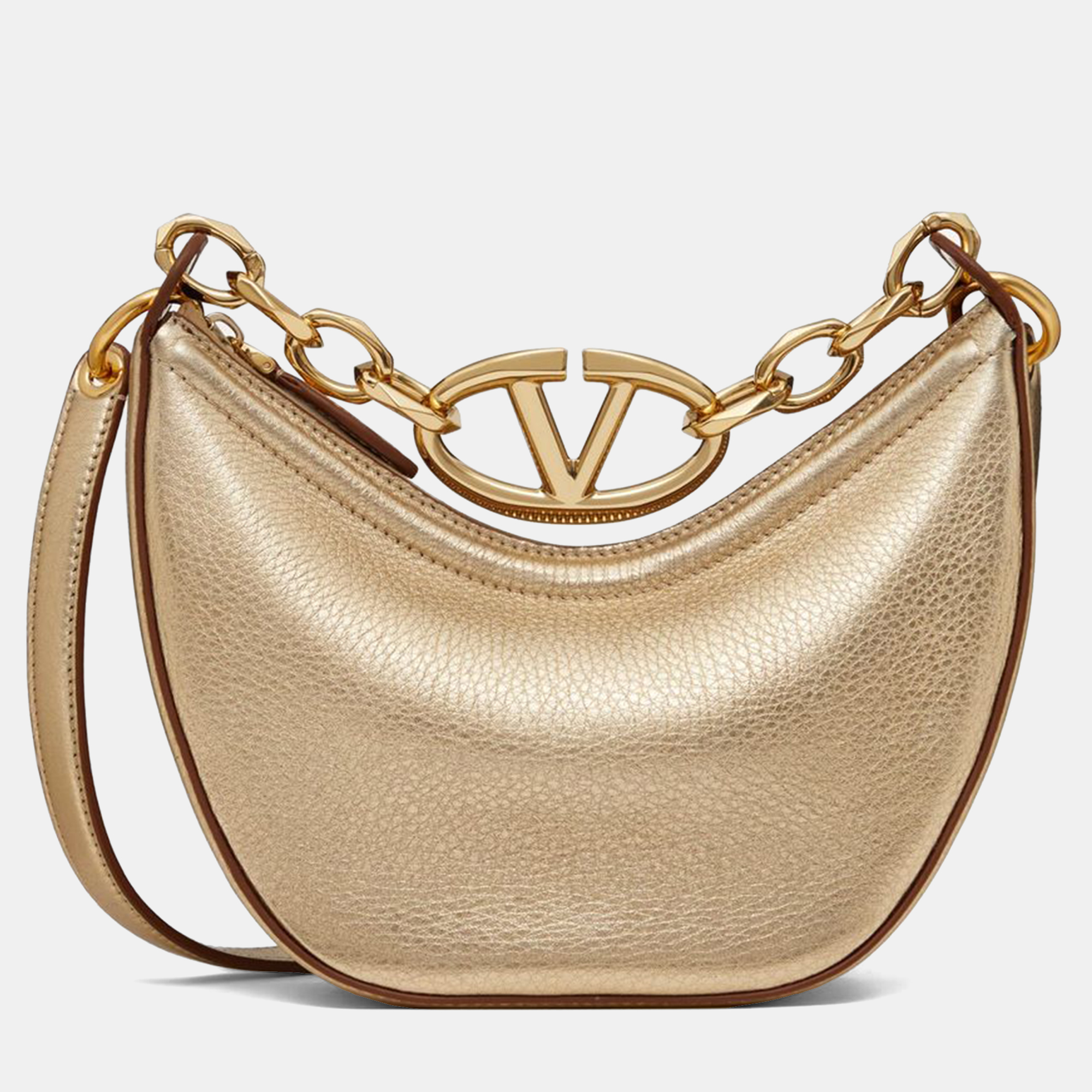

Valentino Moon Mini Hobo Gold Metallic Calfskin Handbag