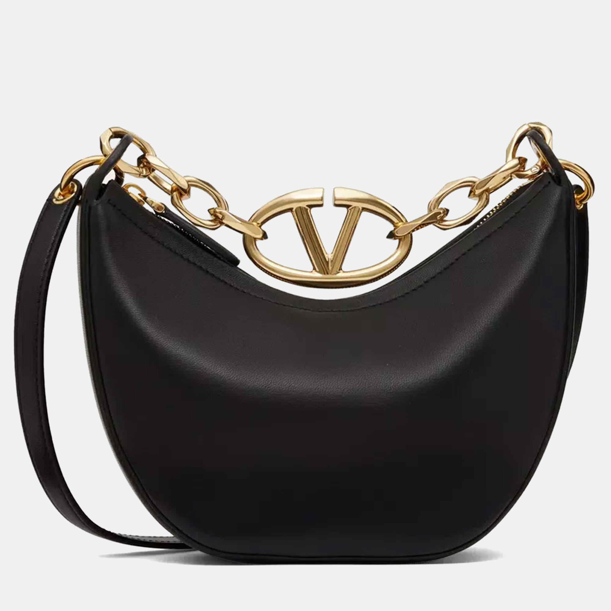 

Valentino Moon Mini Hobo Black Nappa Leather Handbag