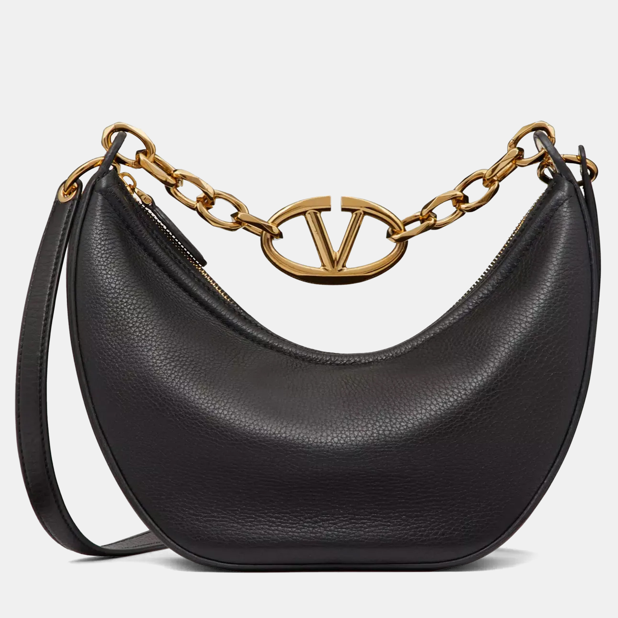 

Valentino Small Vlogo Moon Black Grainy Calfskin Handbag