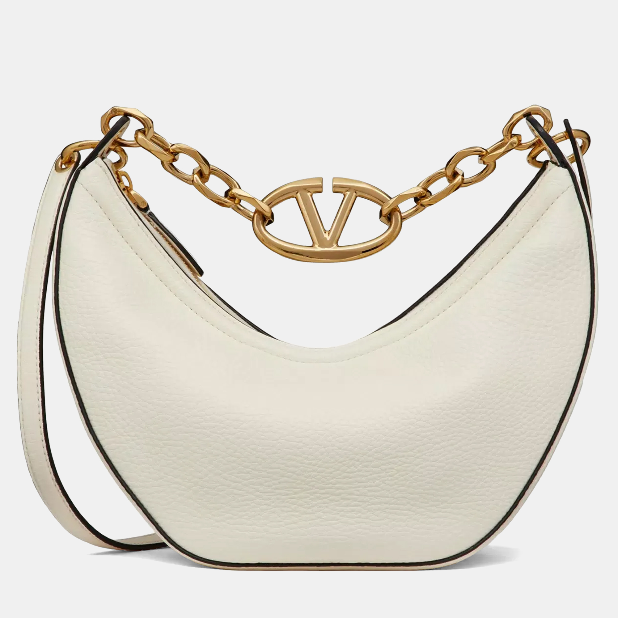 

Valentino Small Vlogo Moon White Grainy Calfskin Handbag