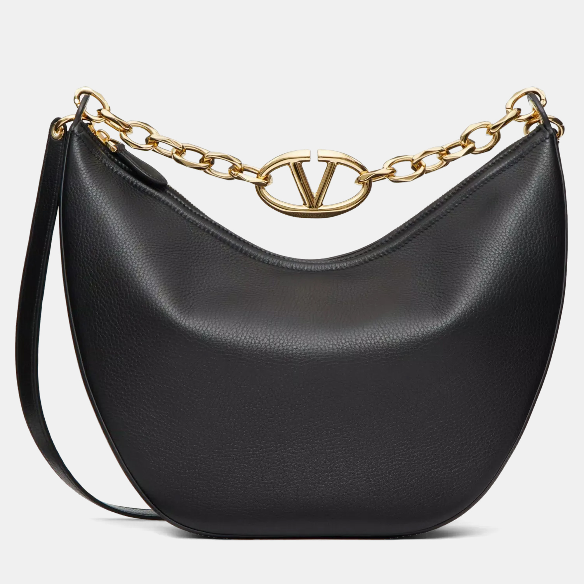 

Valentino Moon Medium Black Grainy Calfskin Handbag