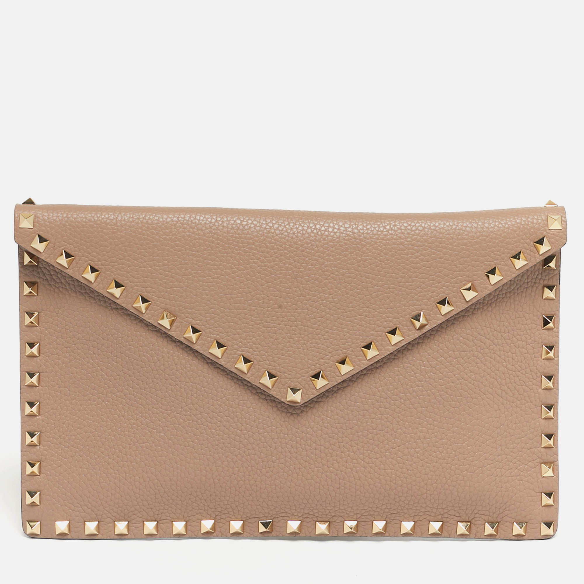 

Valentino Dusty Pink Leather Rockstud Envelope Pouch
