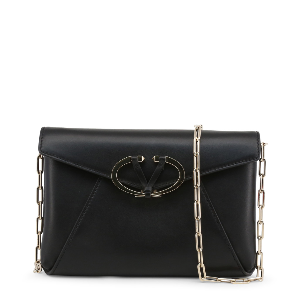 Valentino Black Grain Calfskin Leather Clutch - buy at the price of ...