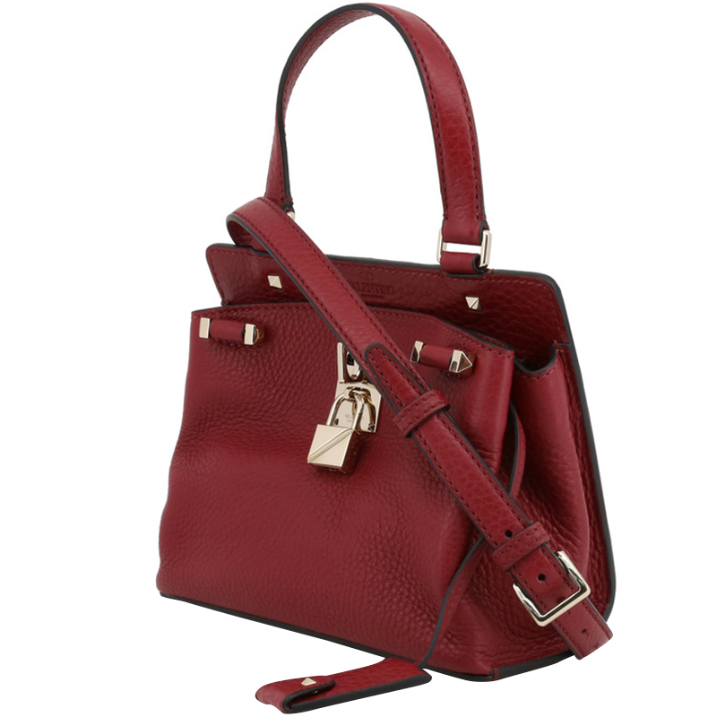 

Valentino Red Textured Calfskin Leather Small Joylock Crossbody Bag