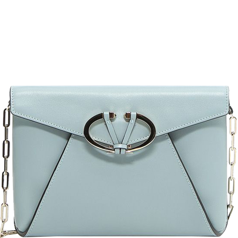 Valentino Nube Soft Leather V Rivet Clutch Bag