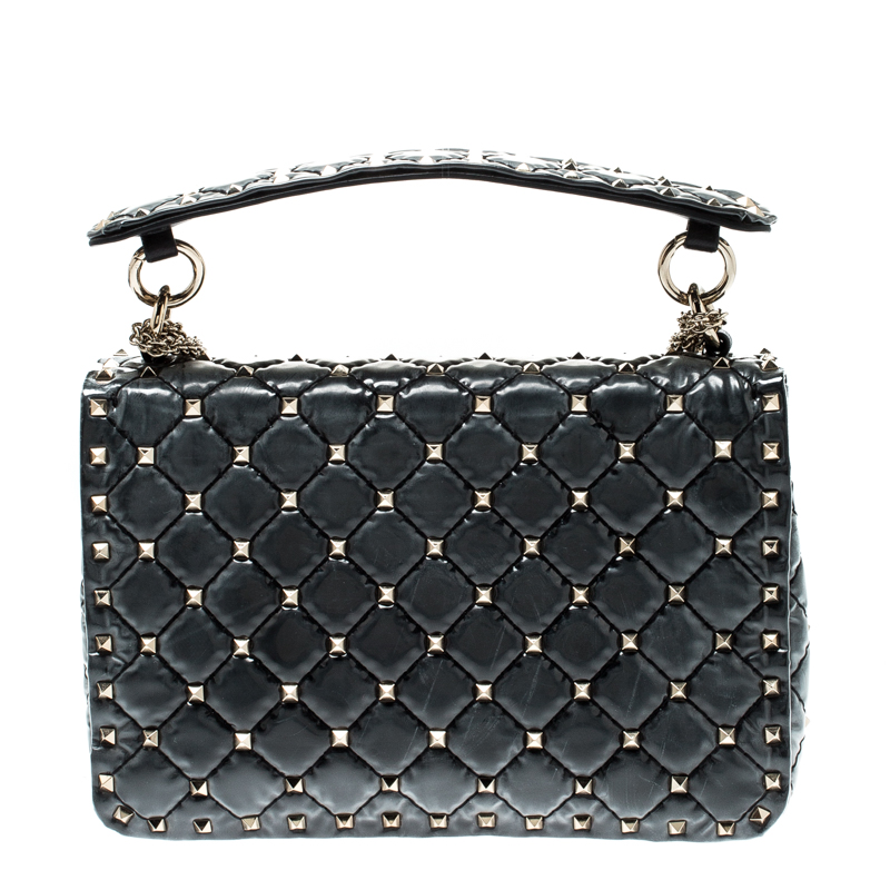 Valentino Black/Red Quilted Leather Medium Rockstud Spike.It Shoulder Bag  Valentino | The Luxury Closet