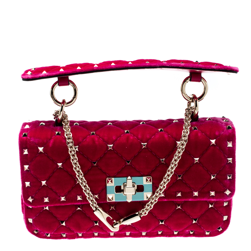 valentino pink velvet bag