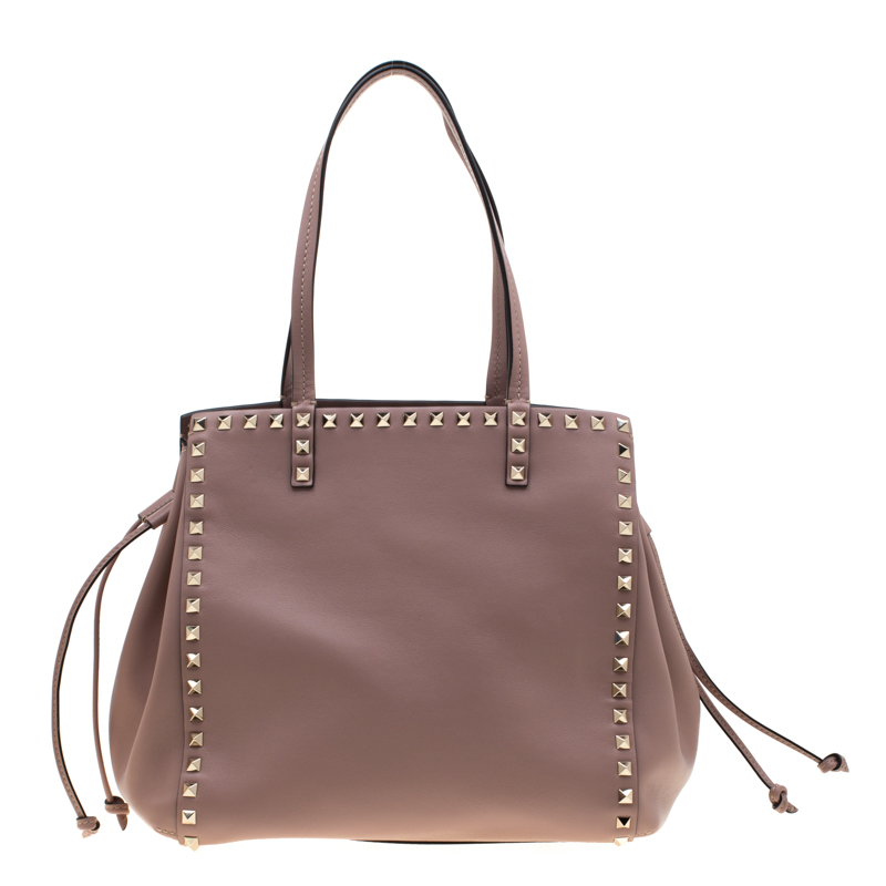 Pre Owned Valentino Poudre Leather Rockstud Tote