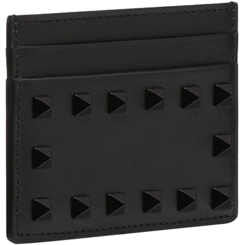 

Valentino Black Leather Rockstud Cardholder