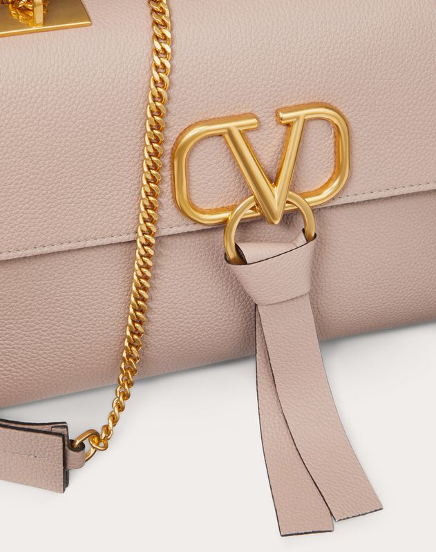 Valentino Poudre Grainy Leather VRING Chain Crossbody Bag Valentino