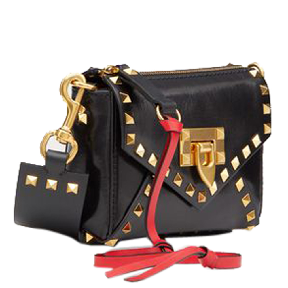 

Valentino Black Smooth Leather Small Rockstud Hype Shoulder Bag