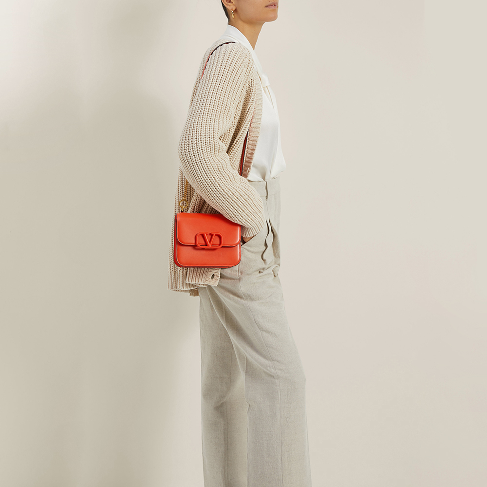 

Valentino Garavani Orange VSLING Leather Shoulder Bag